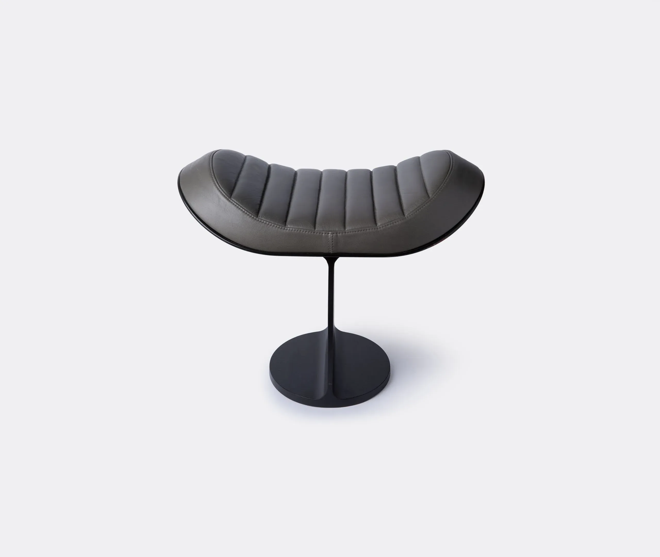Hea Stool with T-Beam Design - Black, Leather