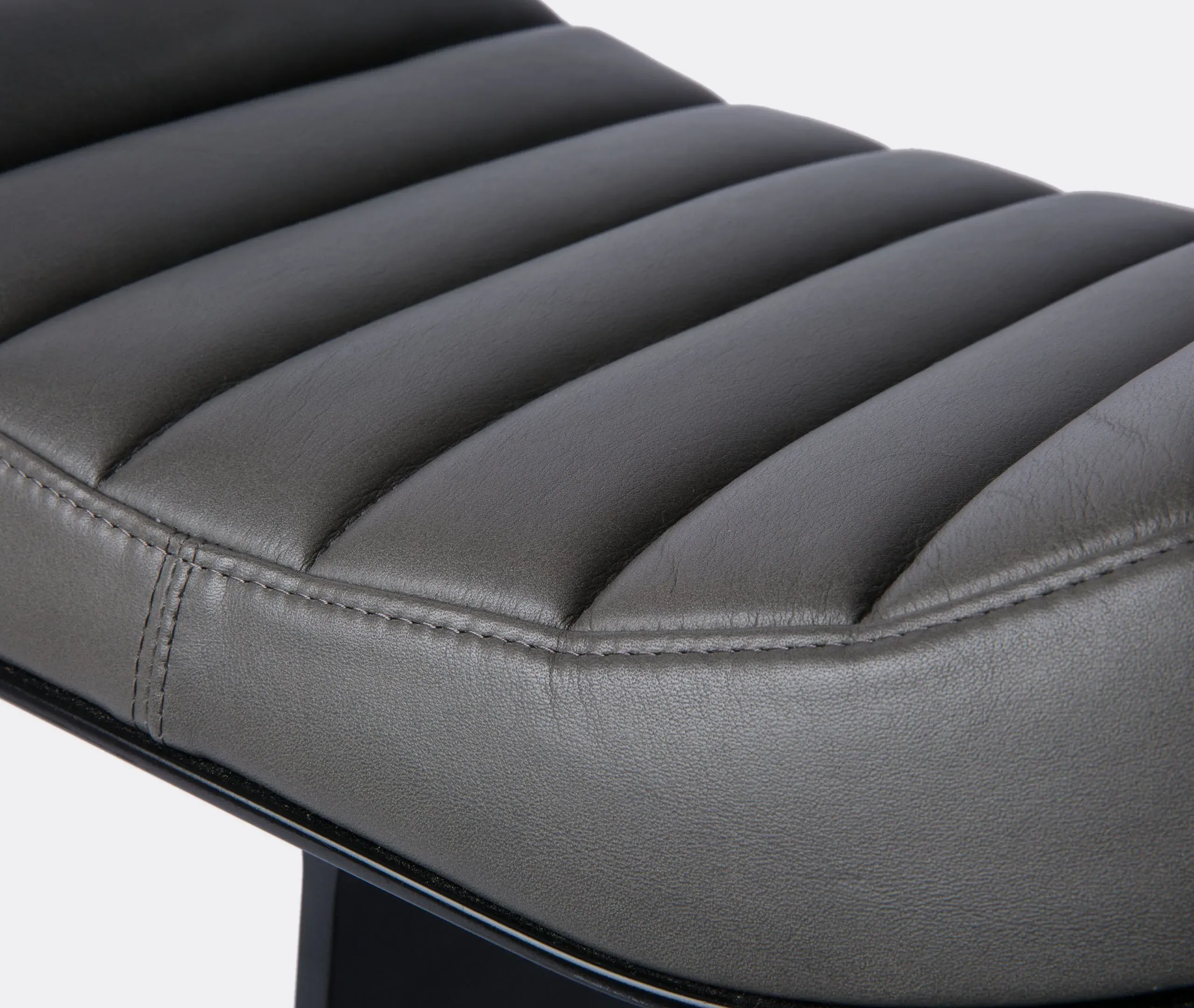 Hea Stool with T-Beam Design - Black, Leather