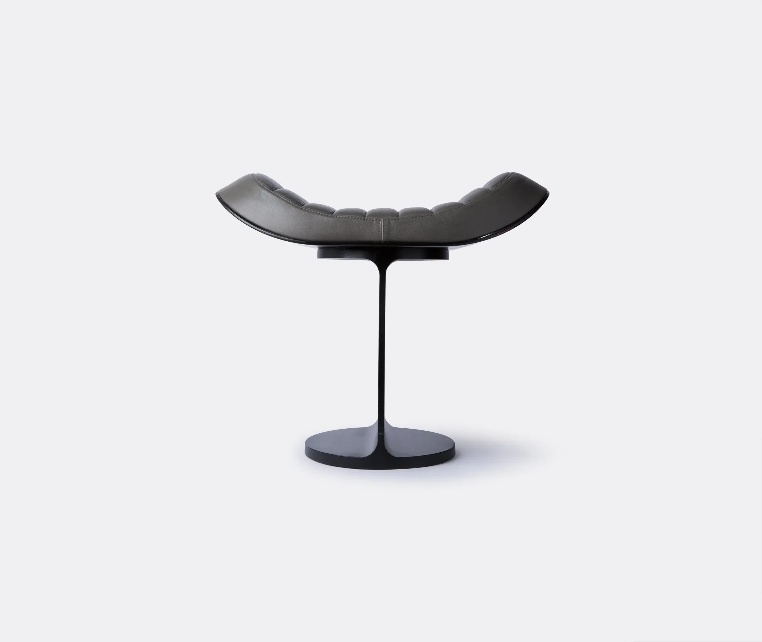 Hea Stool with T-Beam Design - Black, Leather image