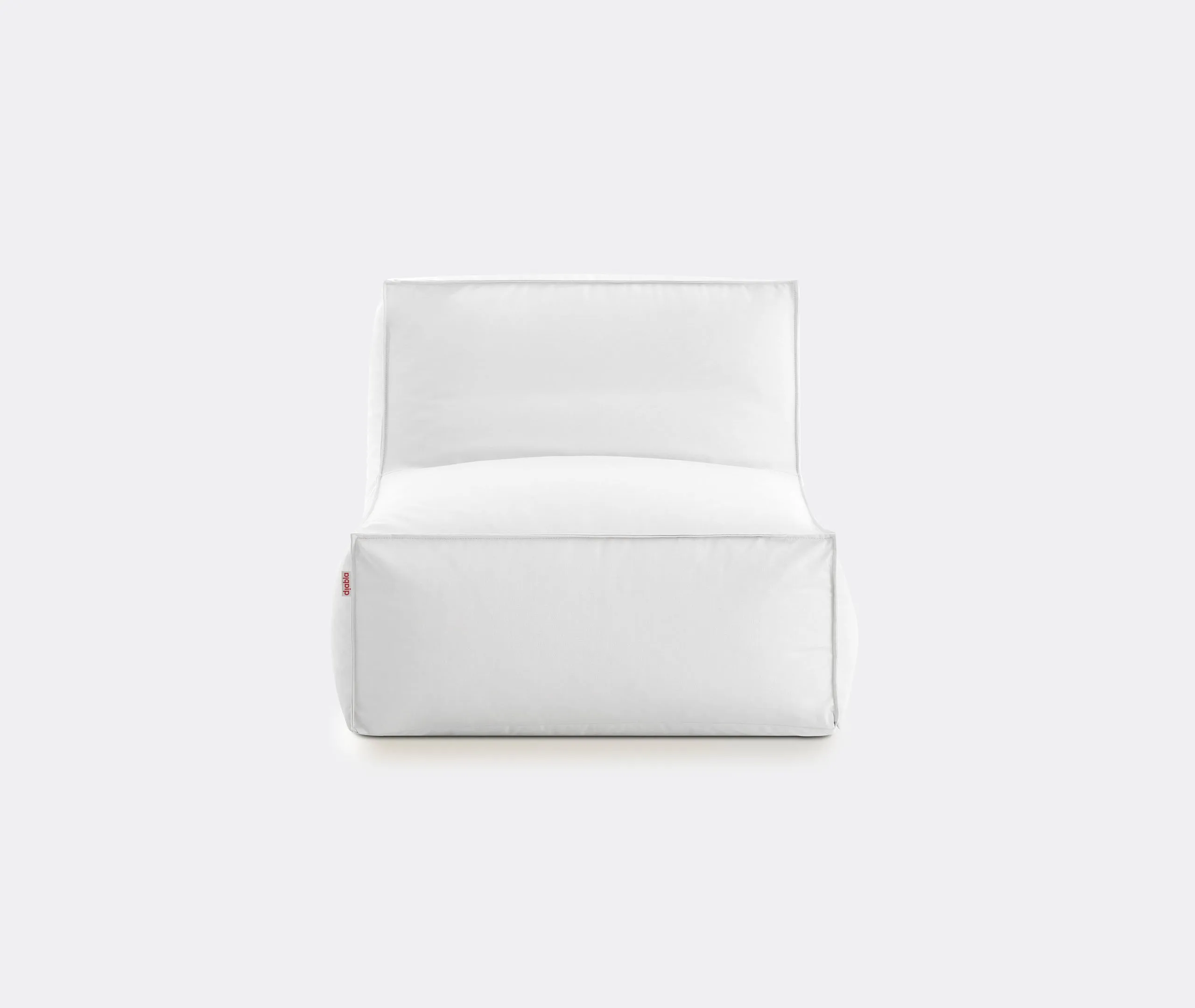 Lounge Chair with Bead Filling - White, Fabric