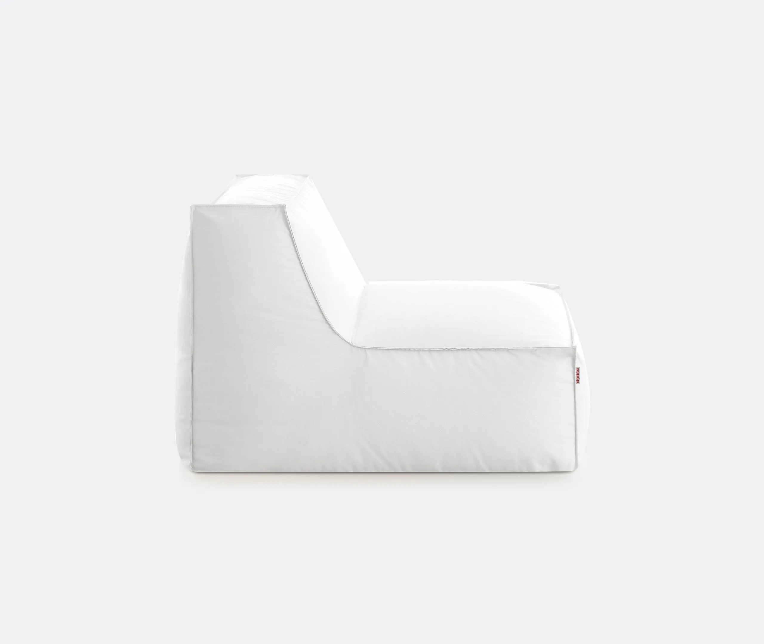 Lounge Chair with Bead Filling - White, Fabric