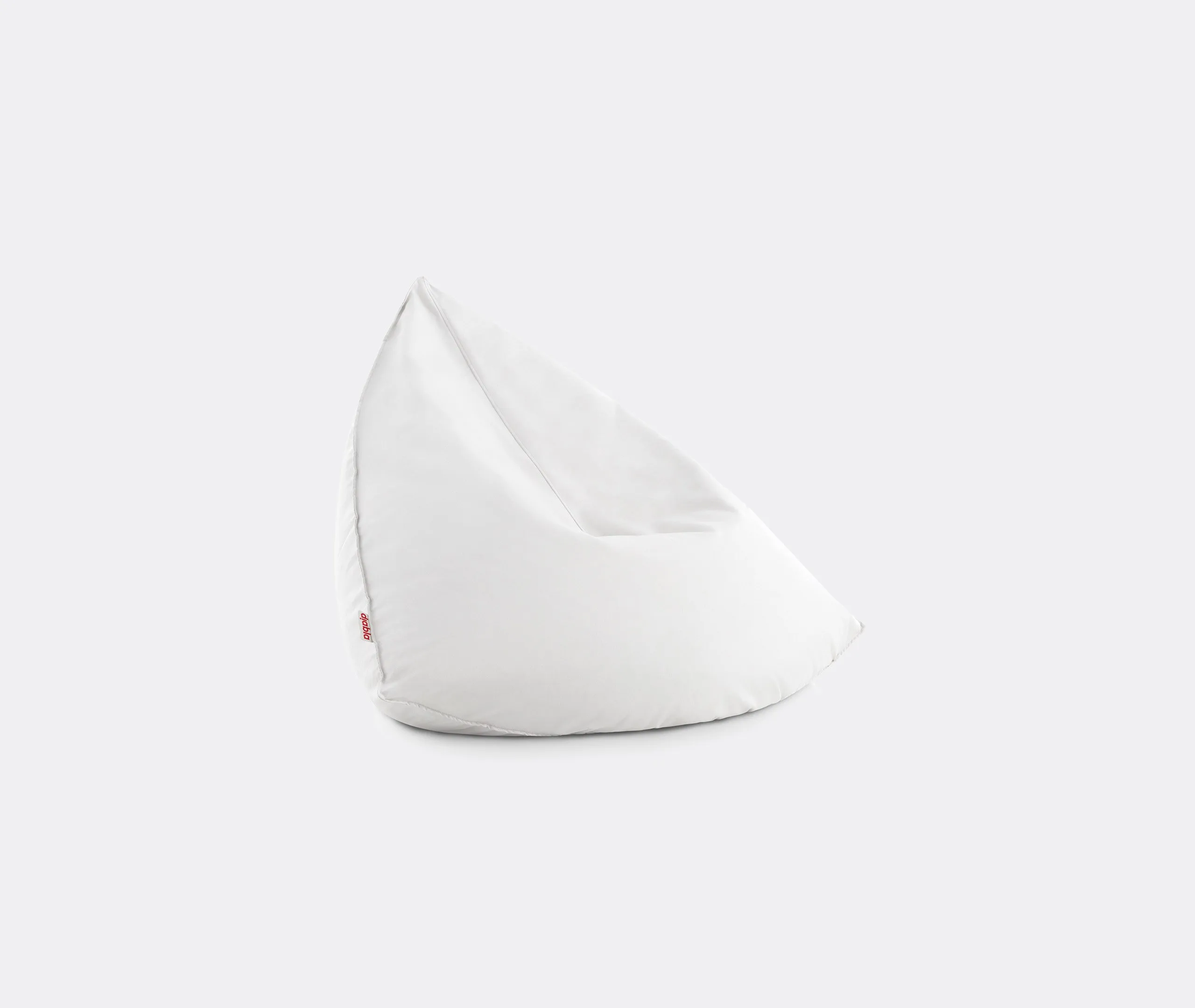 Mini Pouf with Beads - White, Fabric image