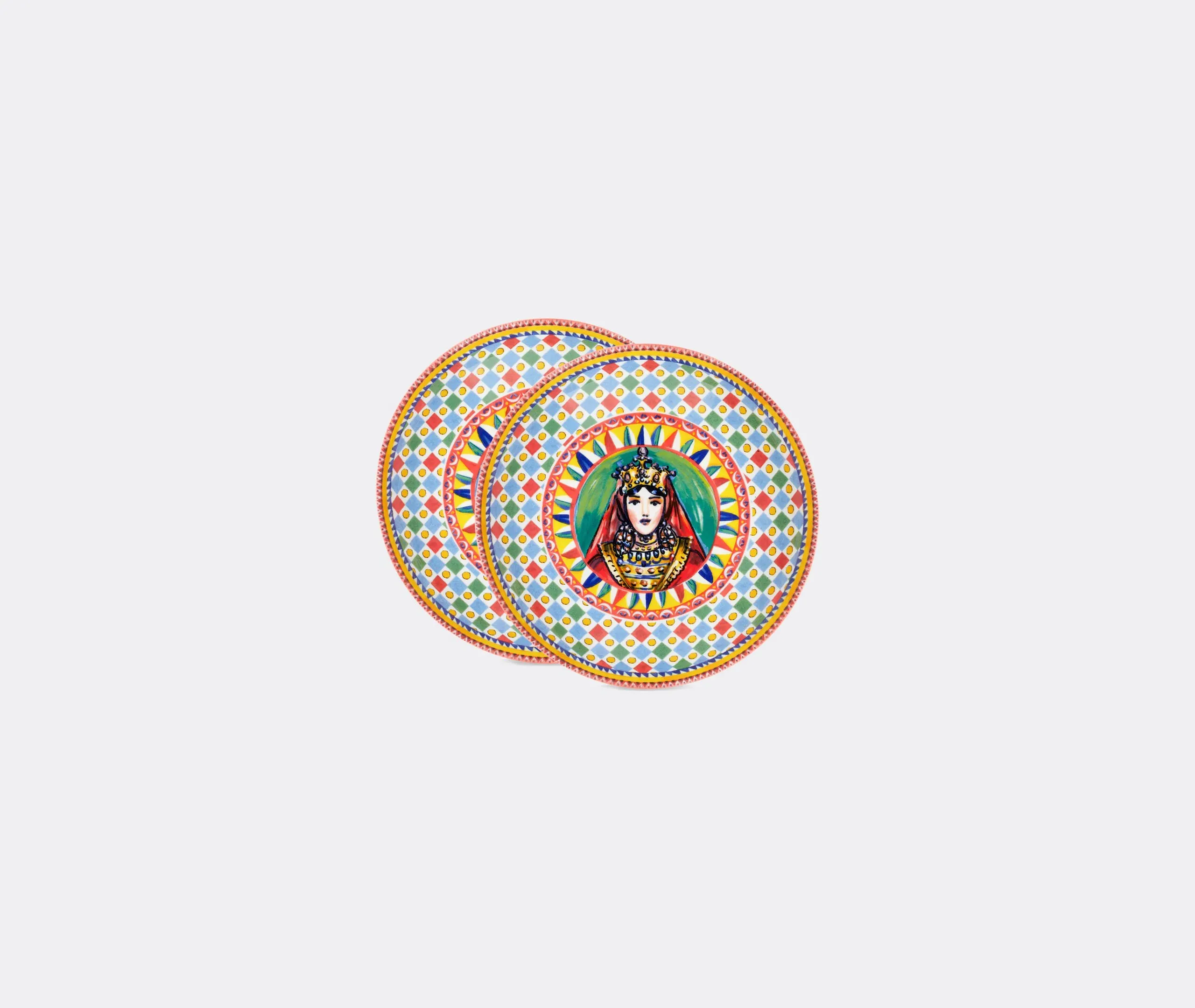 2-Piece Dessert Plate Set - Multicolor, Porcelain