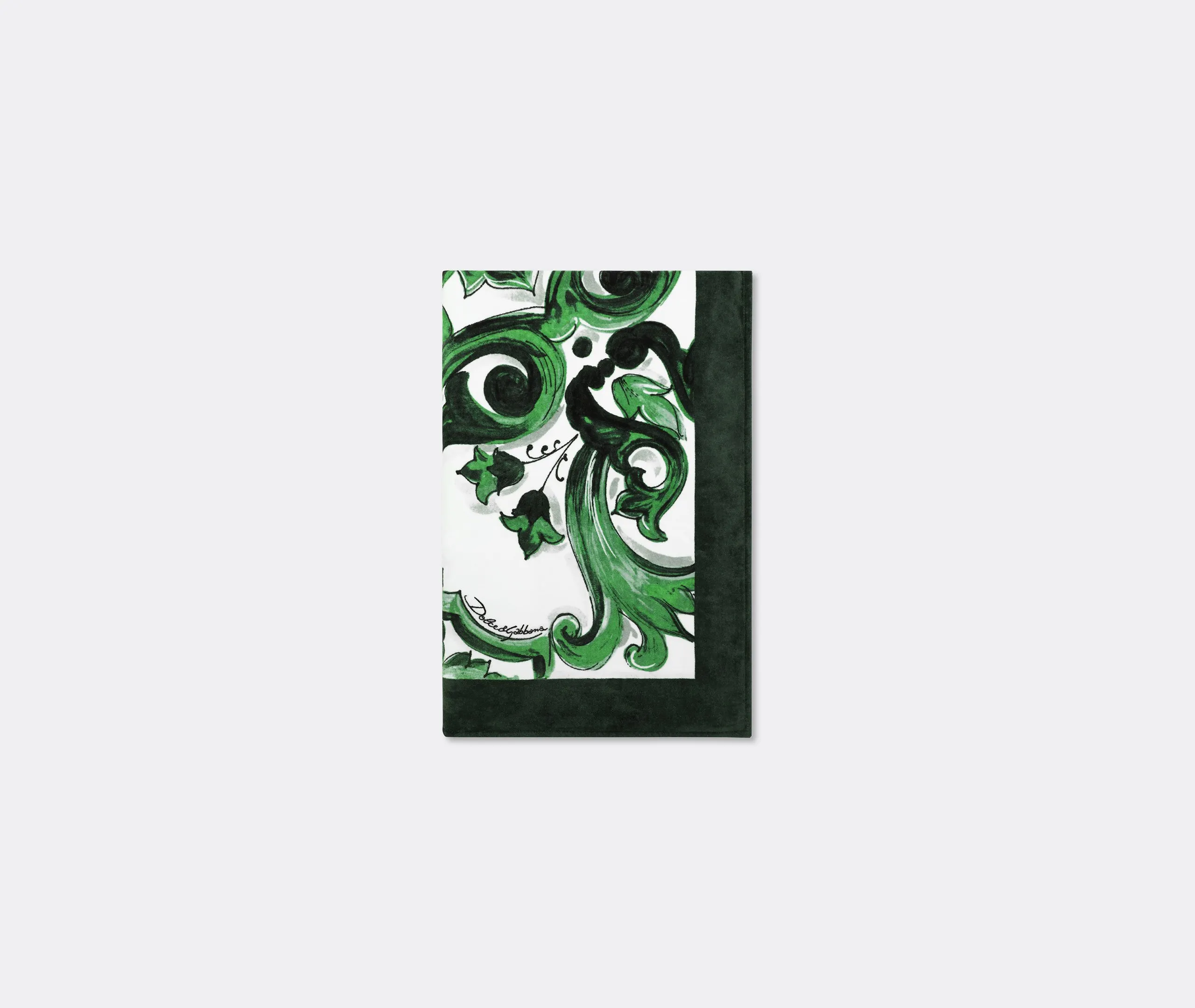 Beach Towel with Maiolica Print - Green
