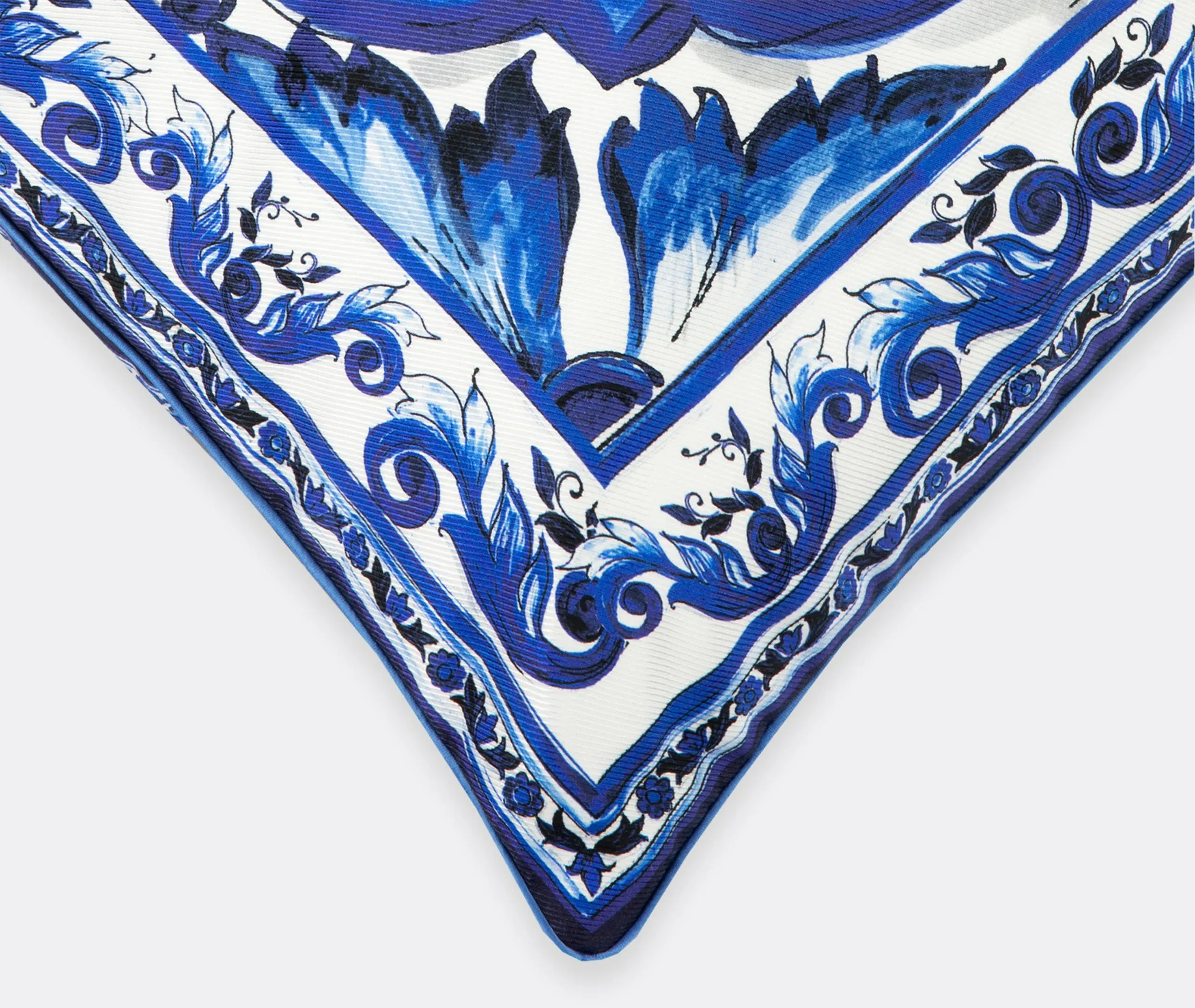 Blu Mediterraneo Medium Silk Twill Cushion - Blue