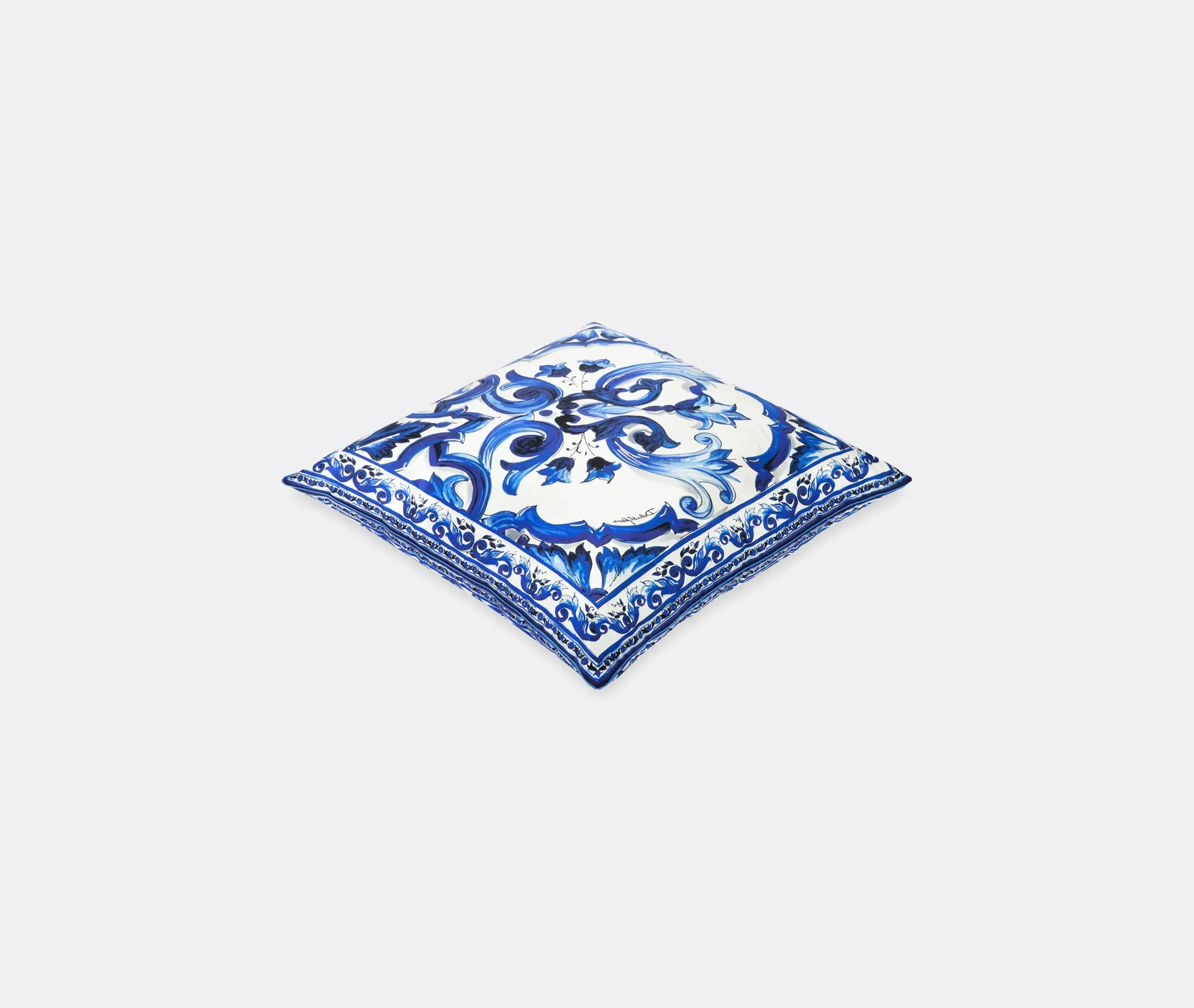 Blu Mediterraneo Medium Silk Twill Cushion - Blue