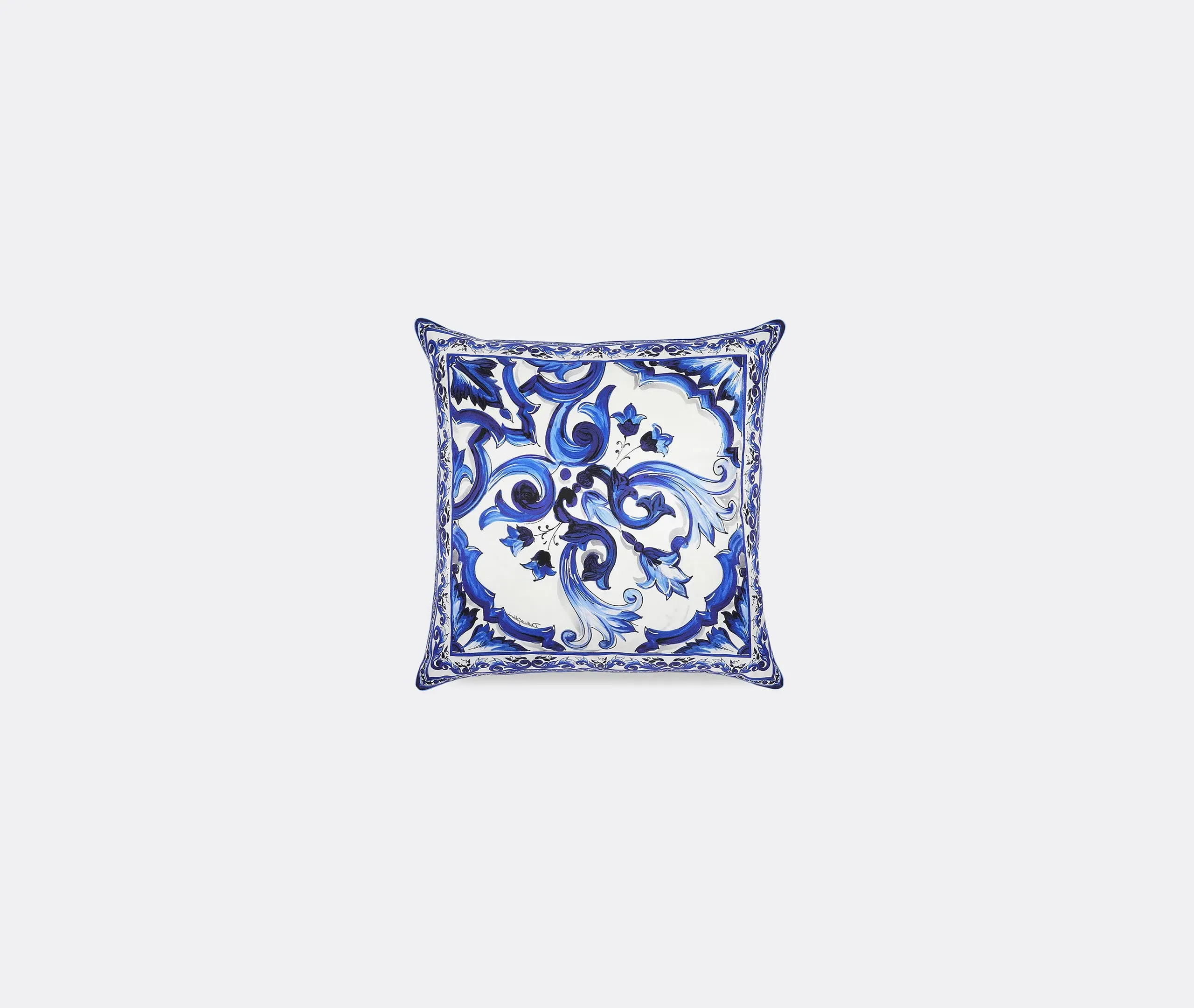 Blu Mediterraneo Medium Silk Twill Cushion - Blue