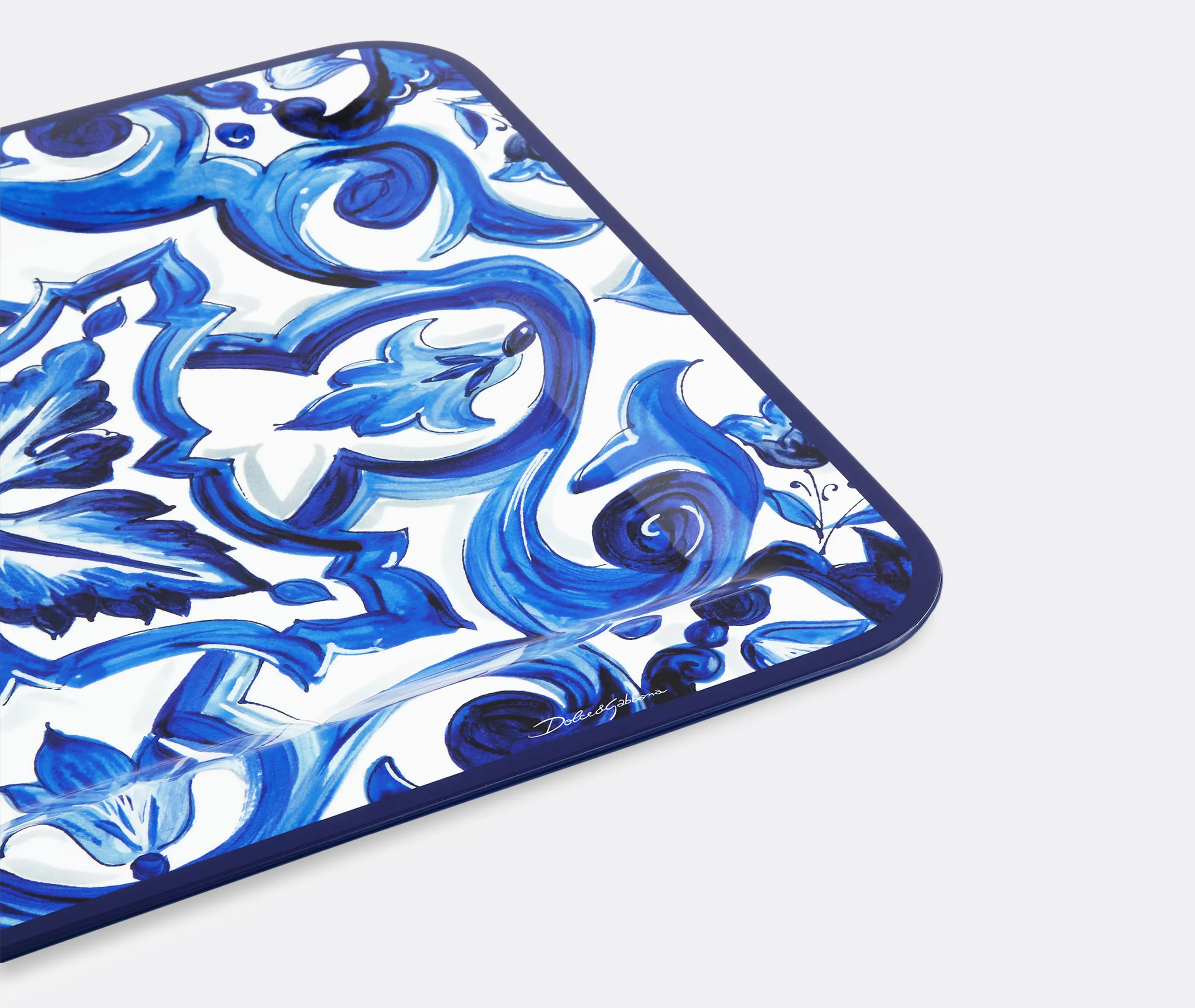 Blu Mediterraneo Rectangular Wooden Tray - Blue alternate view