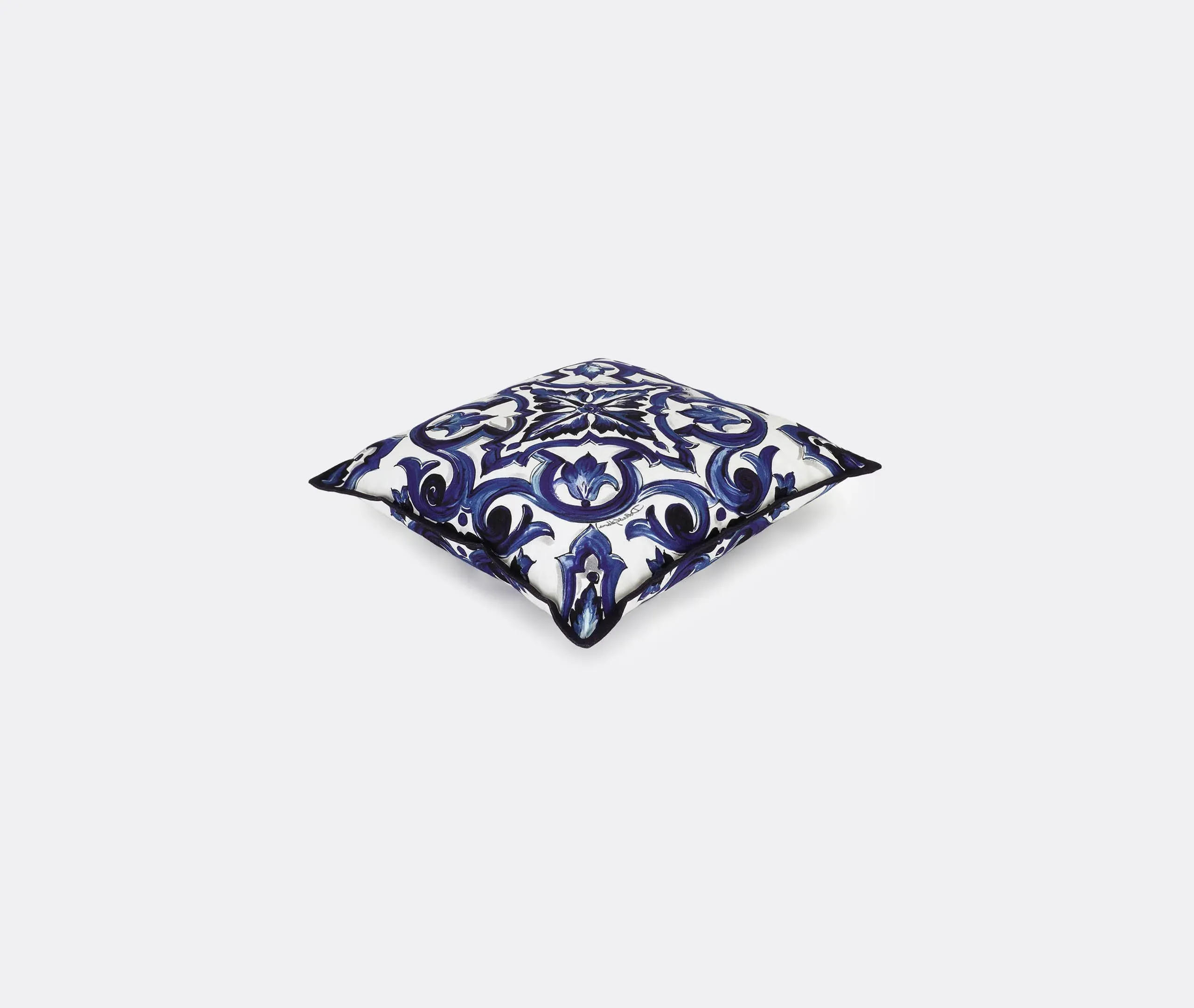 Blu Mediterraneo Small Canvas Cushion - Blue