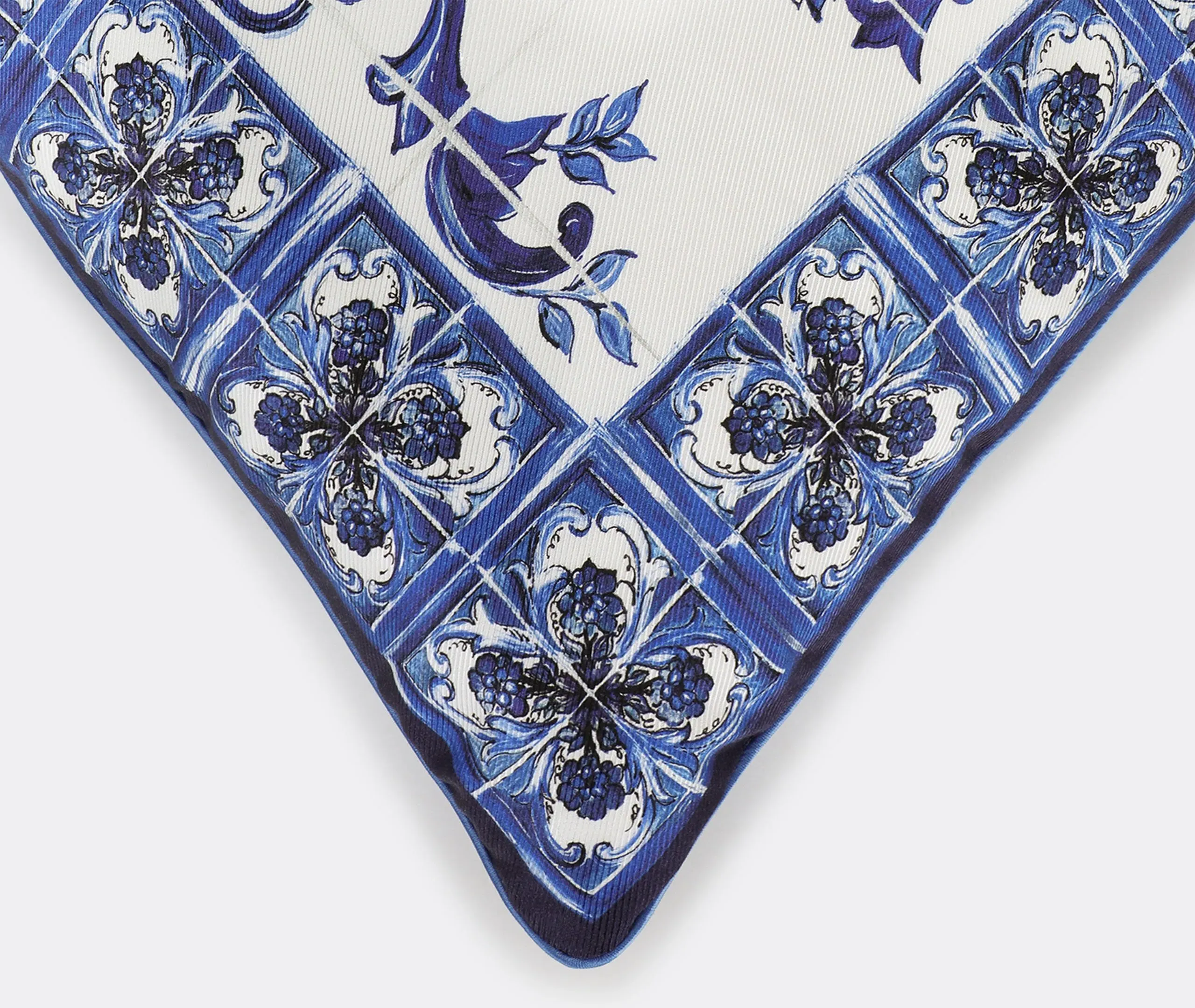 Blu Mediterraneo Small Silk Twill Cushion - Blue