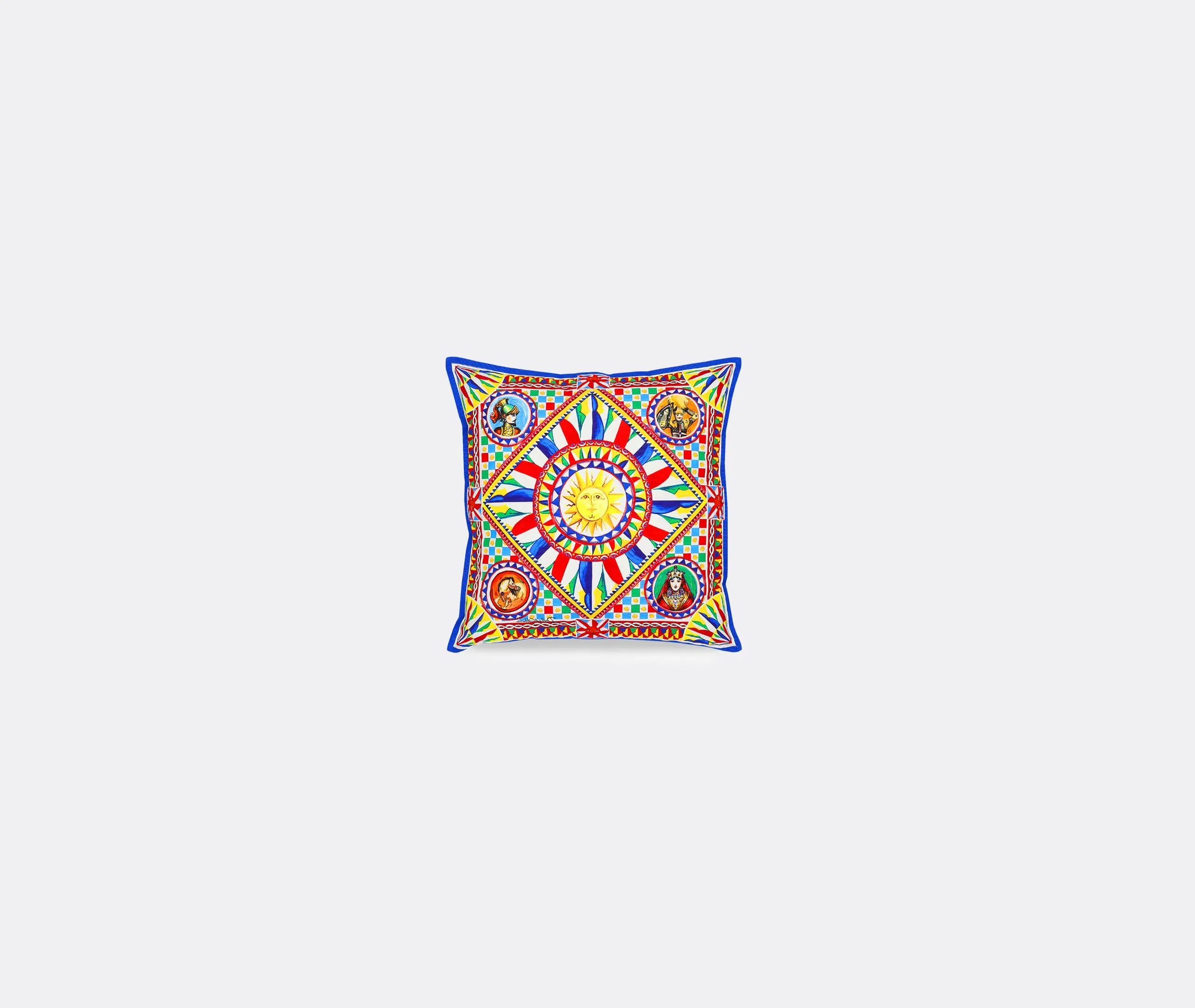 Carretto Siciliano Canvas Cushion - Multicolor