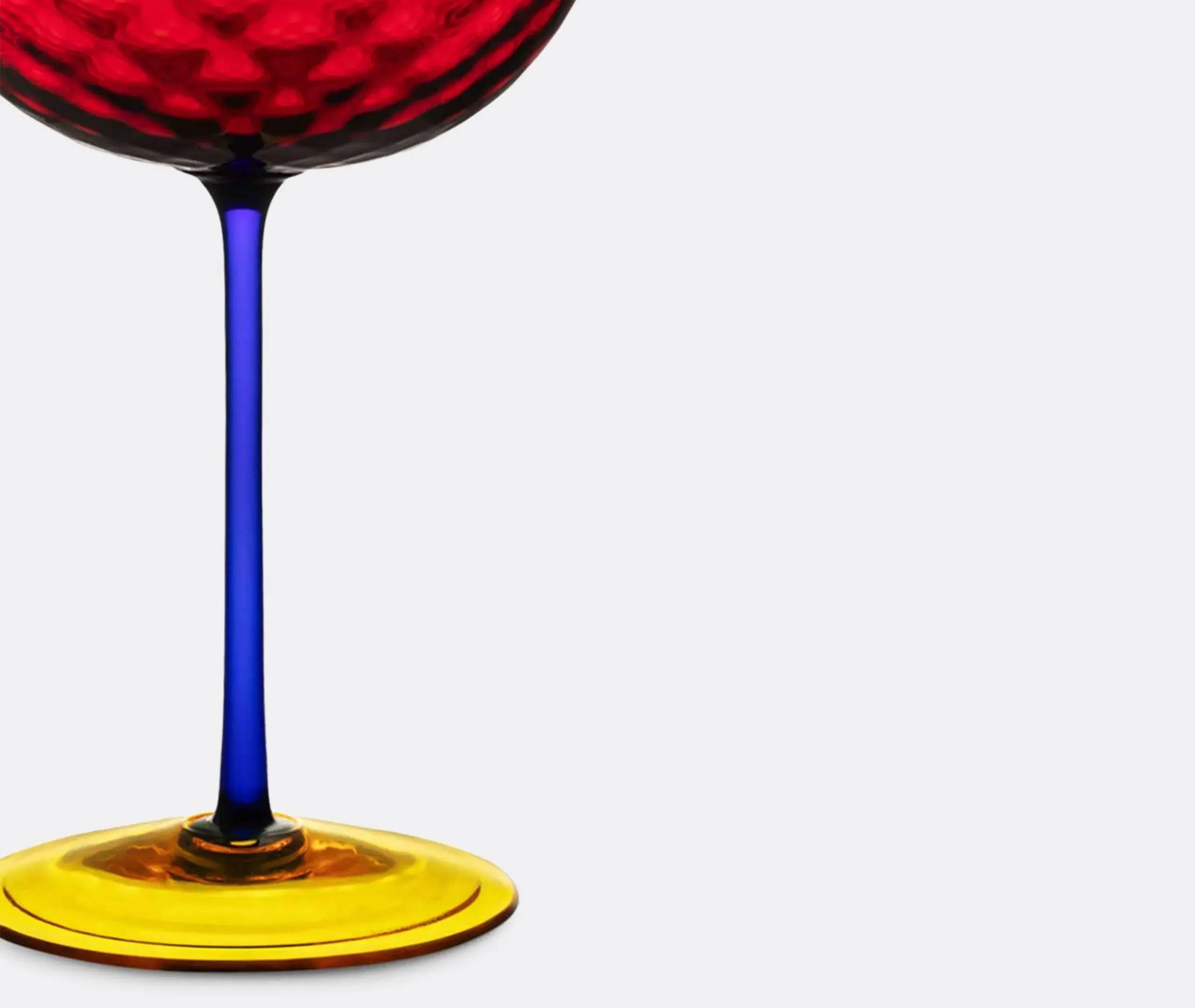 Carretto Siciliano Champagne Glass - Red, Murano Glass