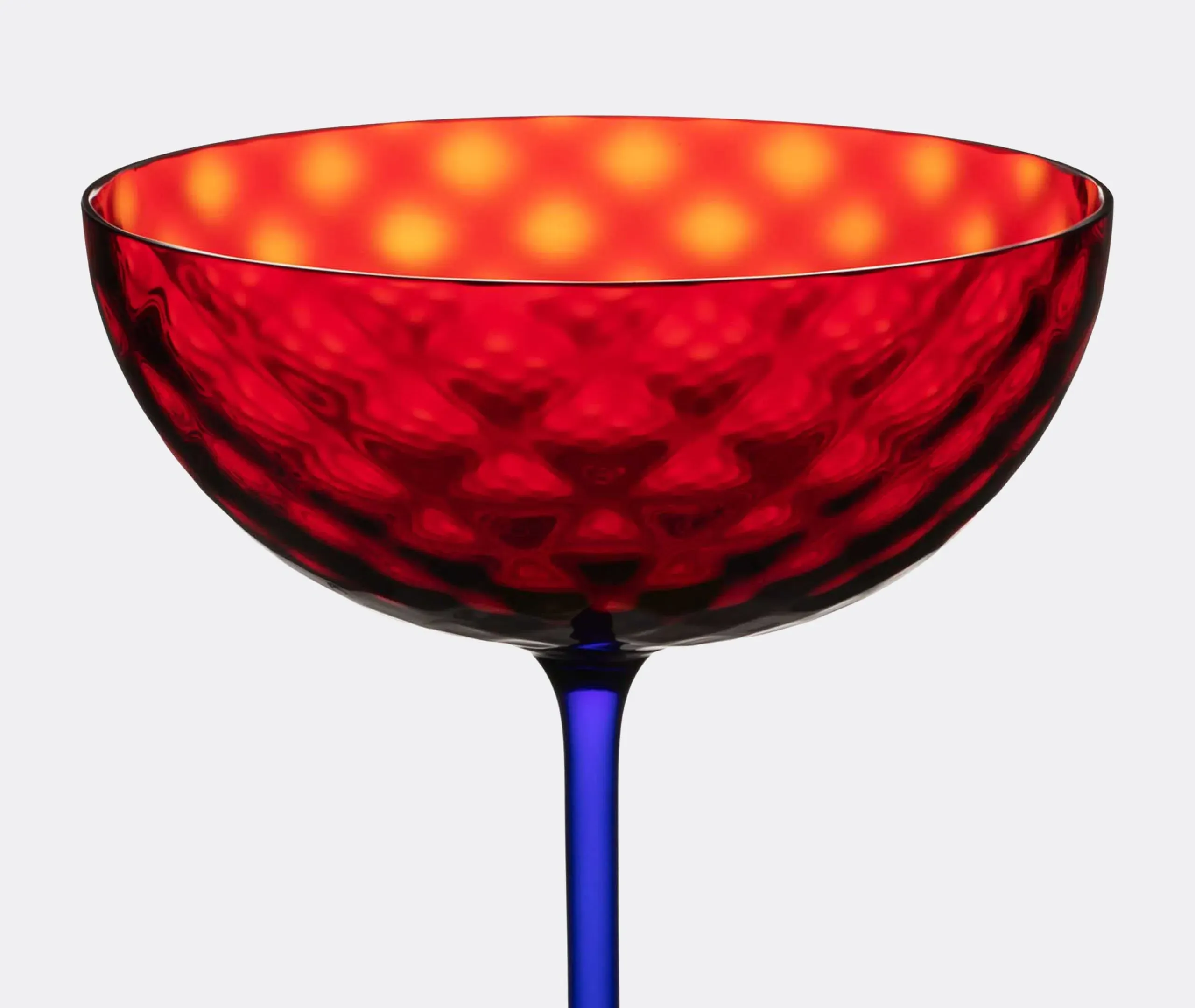 Carretto Siciliano Champagne Glass - Red, Murano Glass