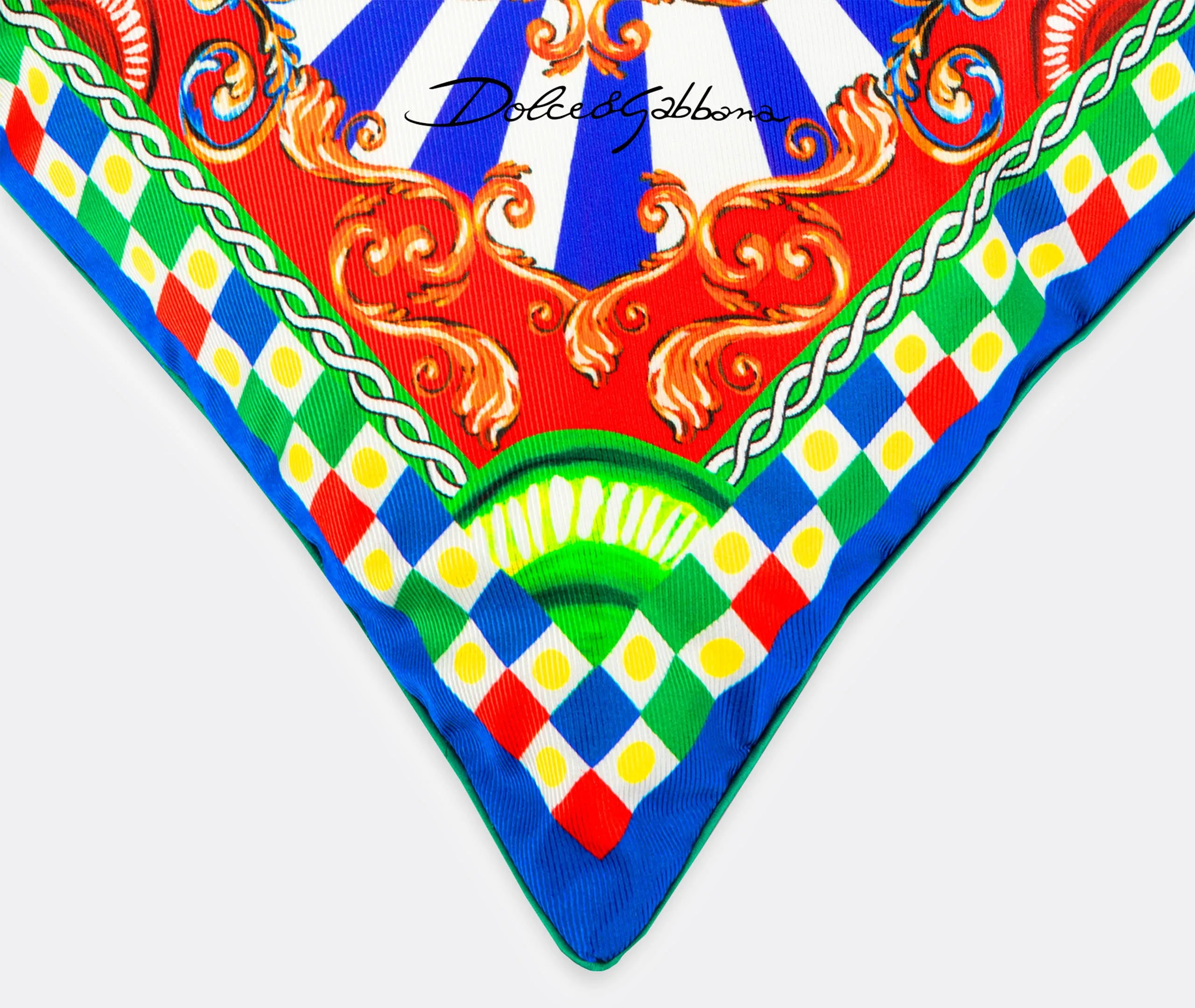 Carretto Siciliano Medium Silk Twill Cushion - Multicolor