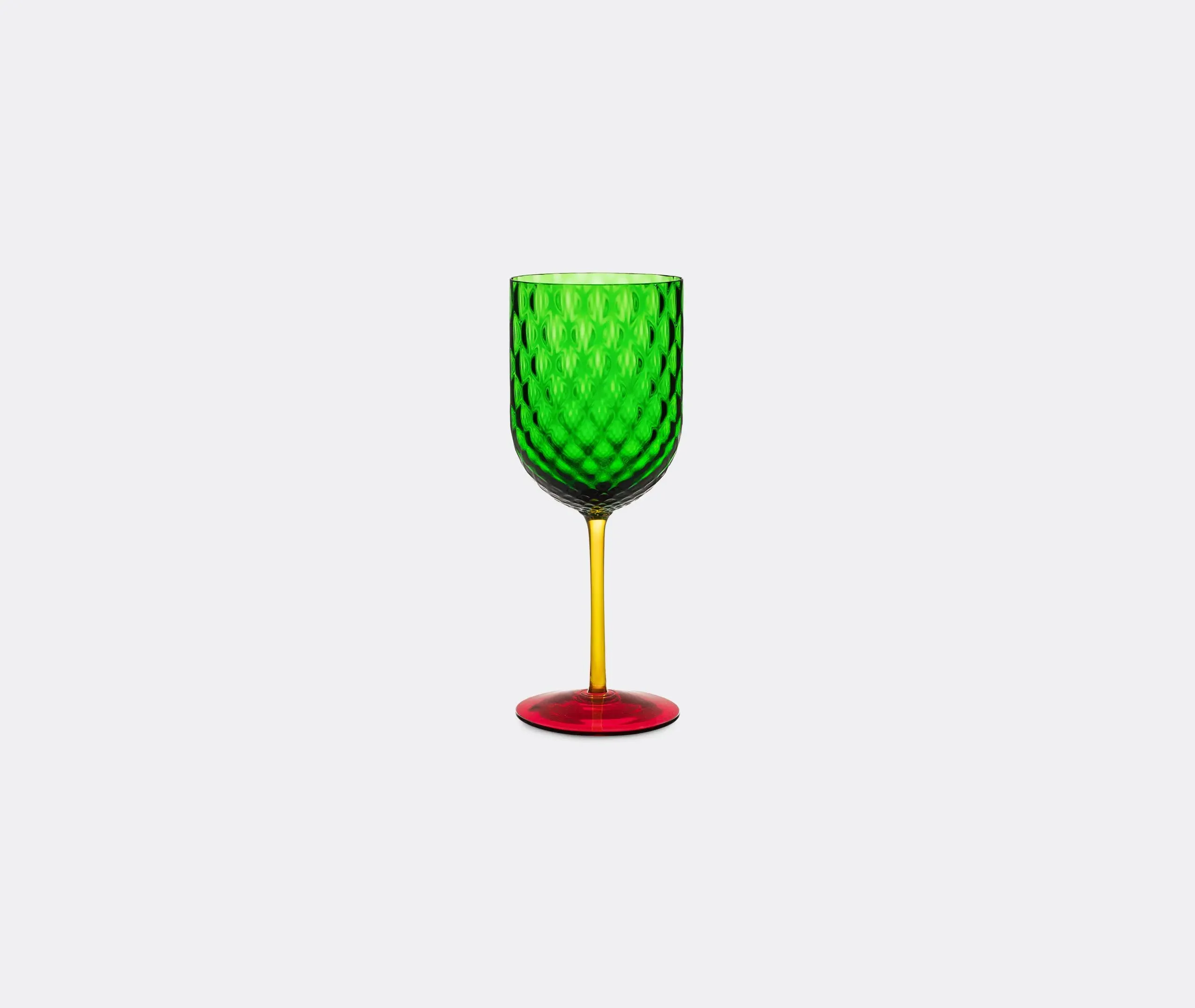 Carretto Siciliano Red Wine Glass - Green, Murano Glass