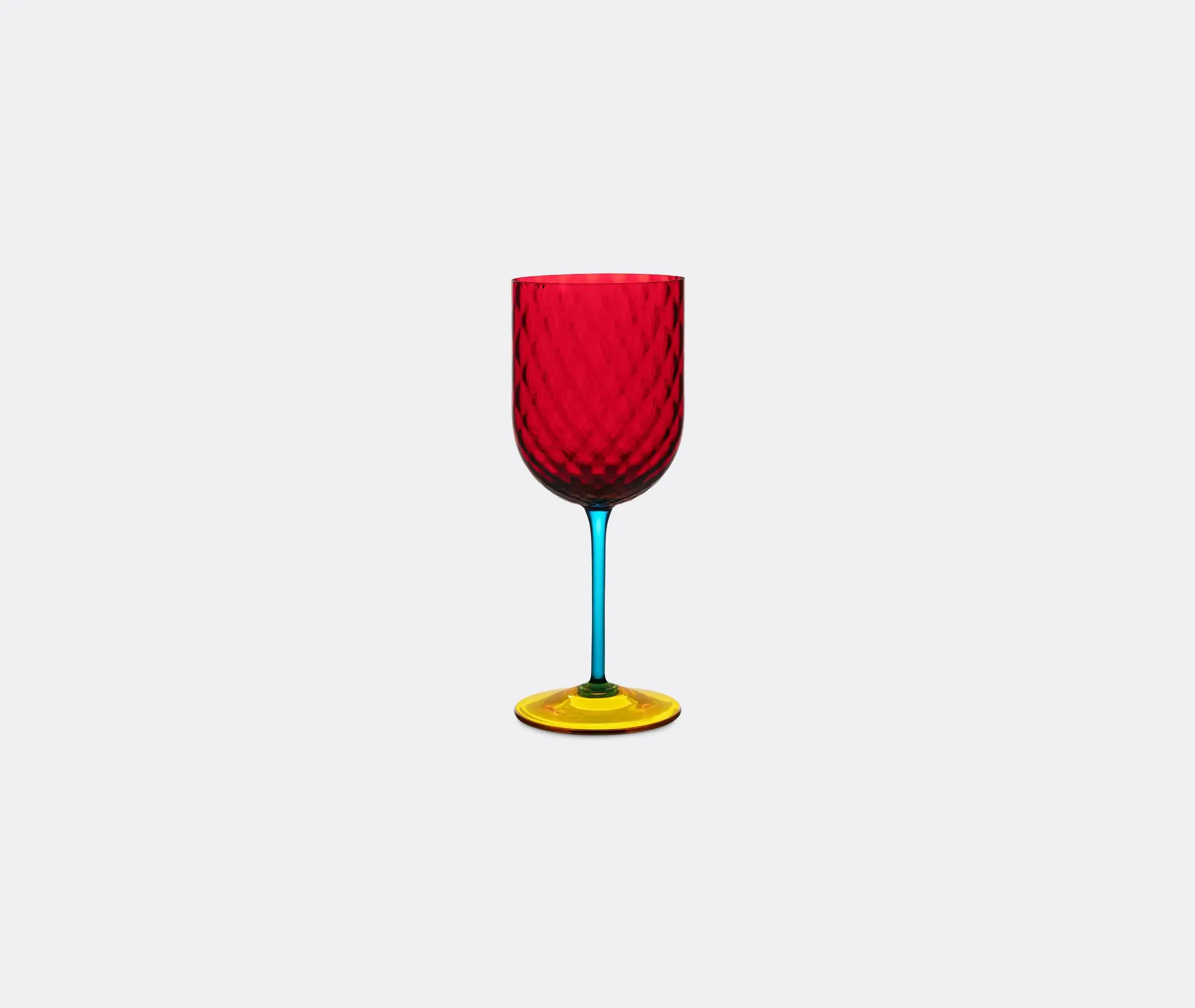Carretto Siciliano Red Wine Glass - Red, Murano Glass