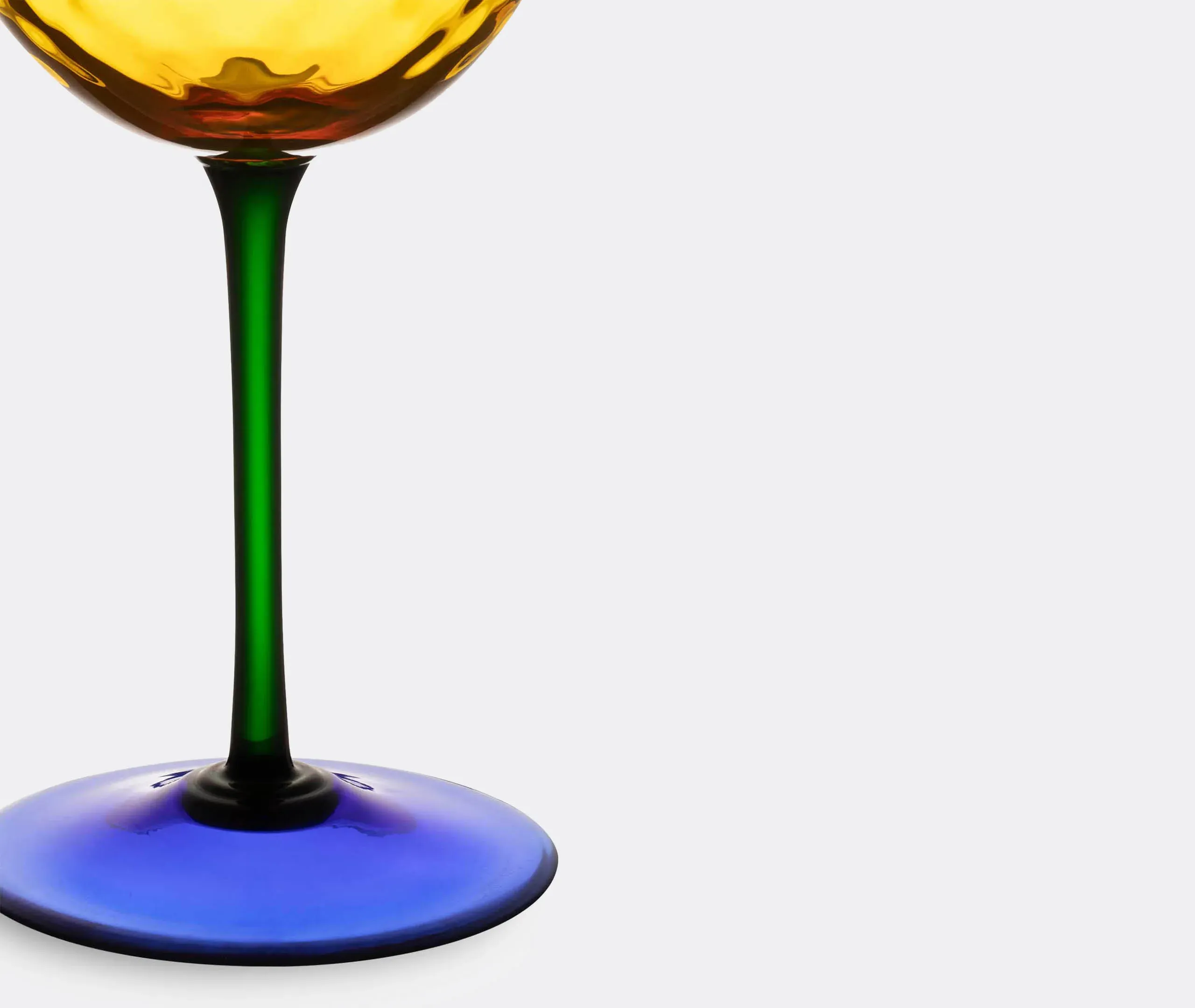 Carretto Siciliano Red Wine Glass - Yellow, Murano Glass