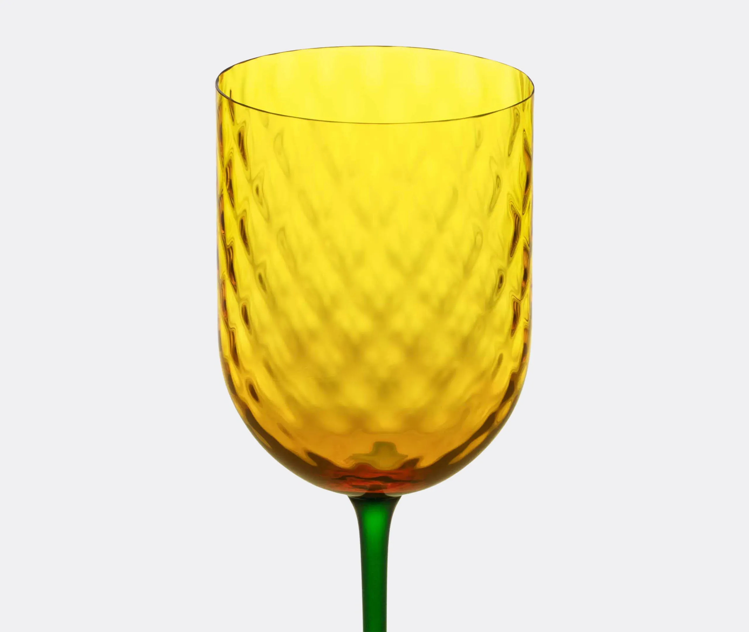 Carretto Siciliano Red Wine Glass - Yellow, Murano Glass