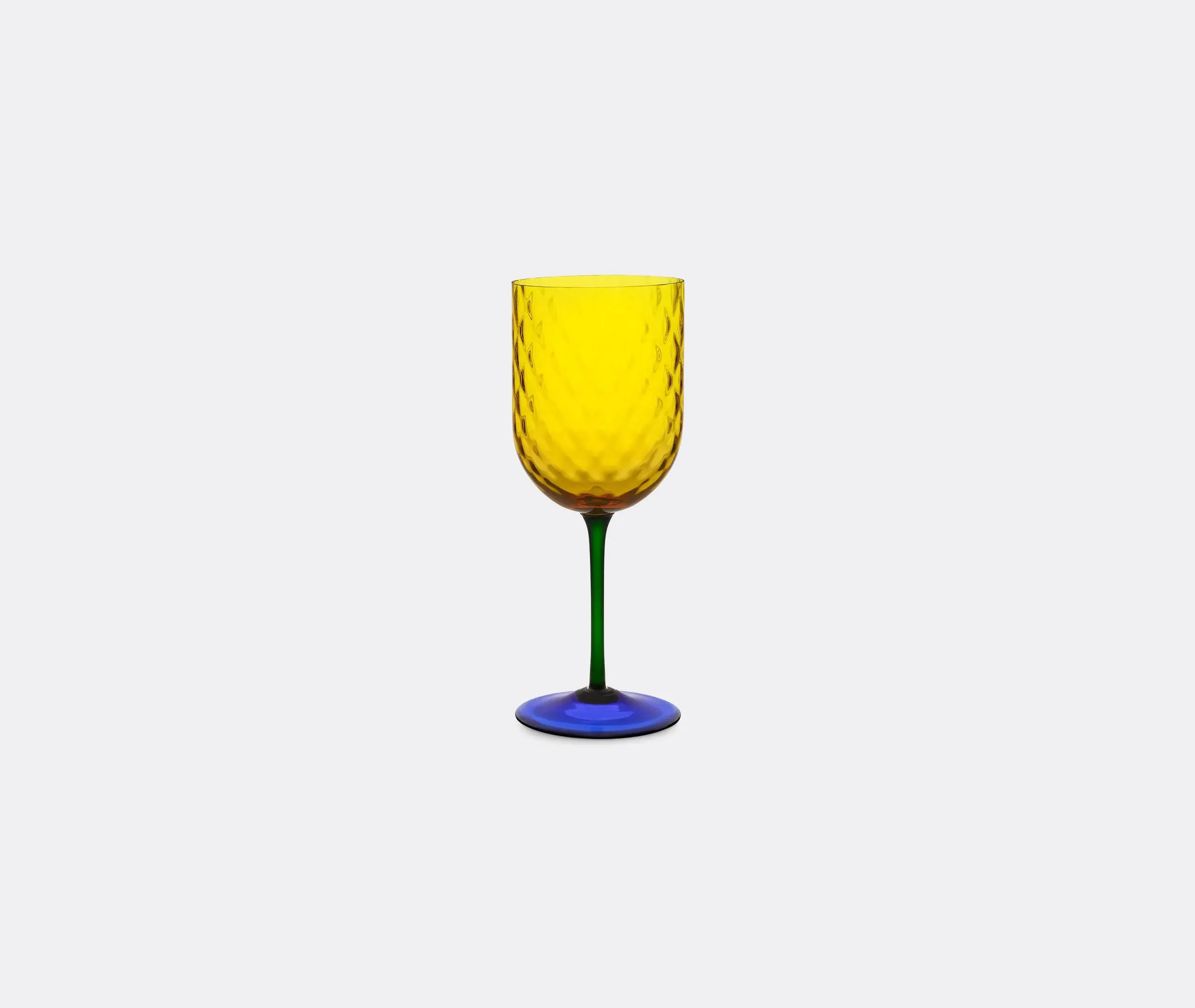 Carretto Siciliano Red Wine Glass - Yellow, Murano Glass
