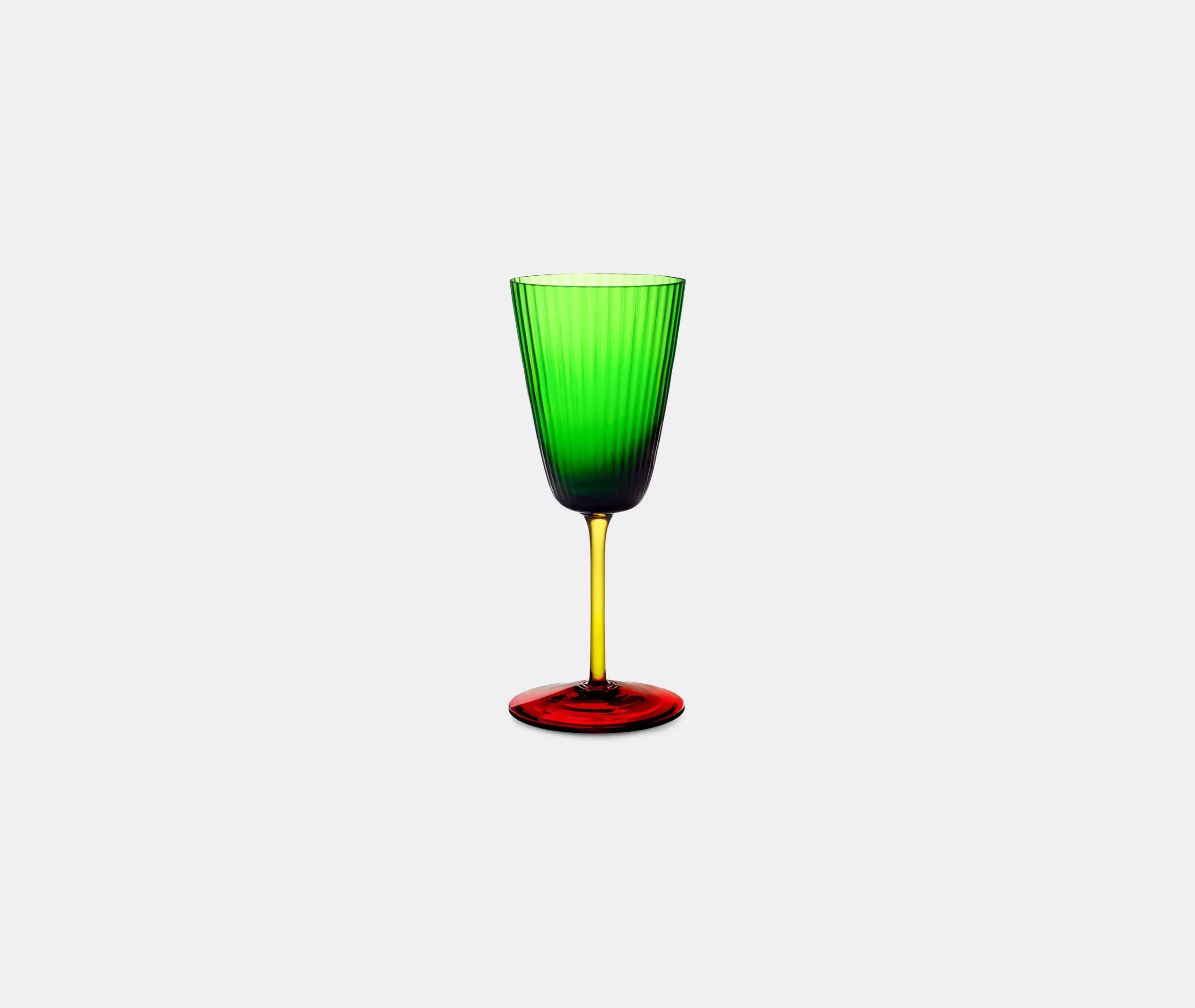 Carretto Siciliano White Wine Glass - Green, Murano Glass image