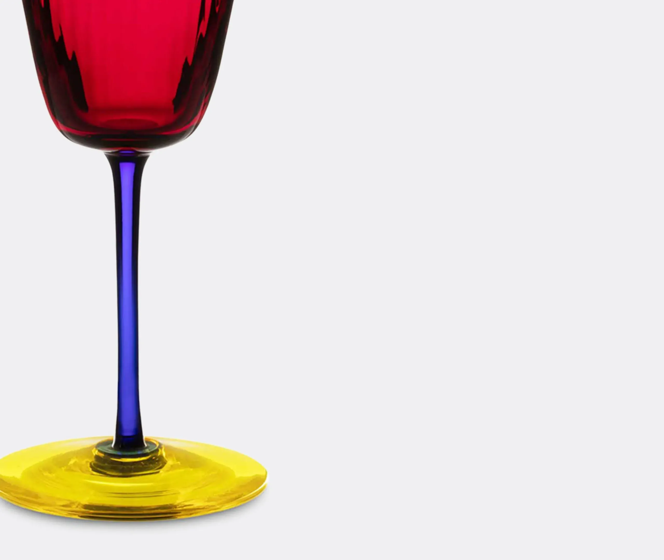 Carretto Siciliano White Wine Glass - Red, Murano Glass