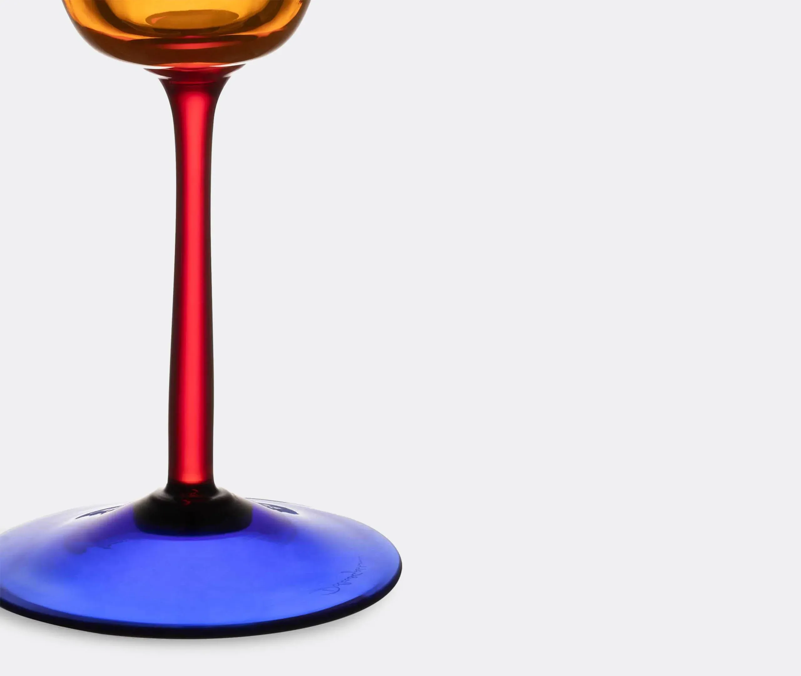 Carretto Siciliano White Wine Glass - Yellow, Murano Glass