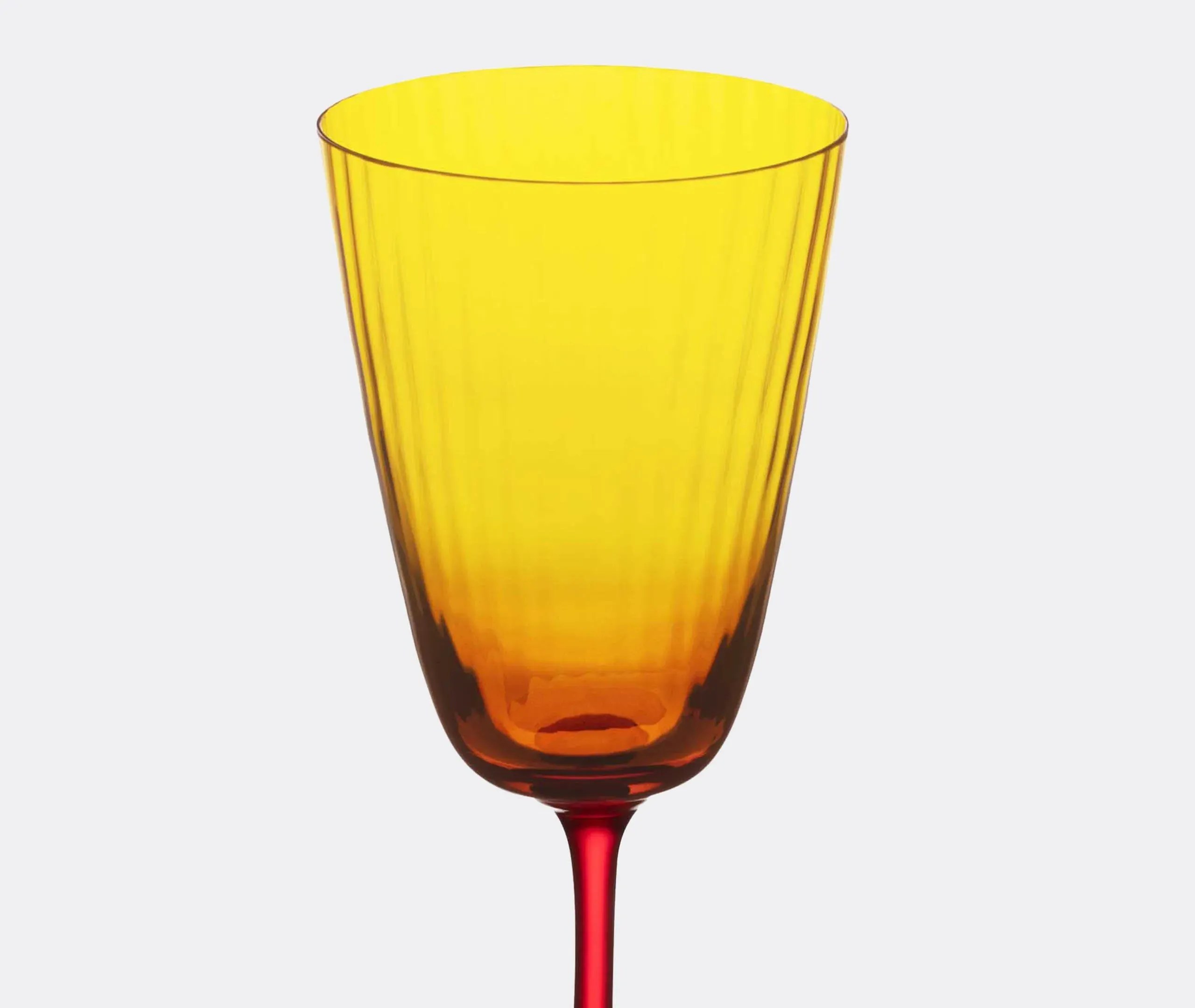 Carretto Siciliano White Wine Glass - Yellow, Murano Glass