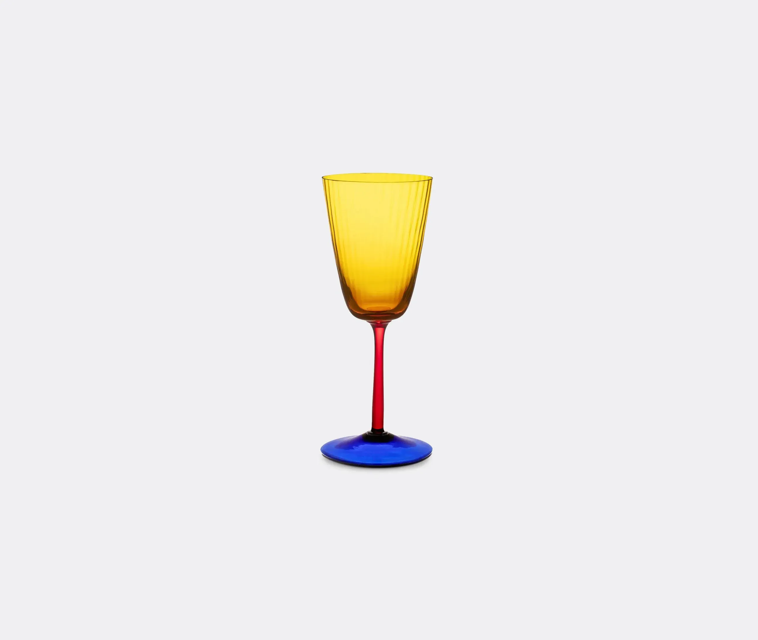 Carretto Siciliano White Wine Glass - Yellow, Murano Glass