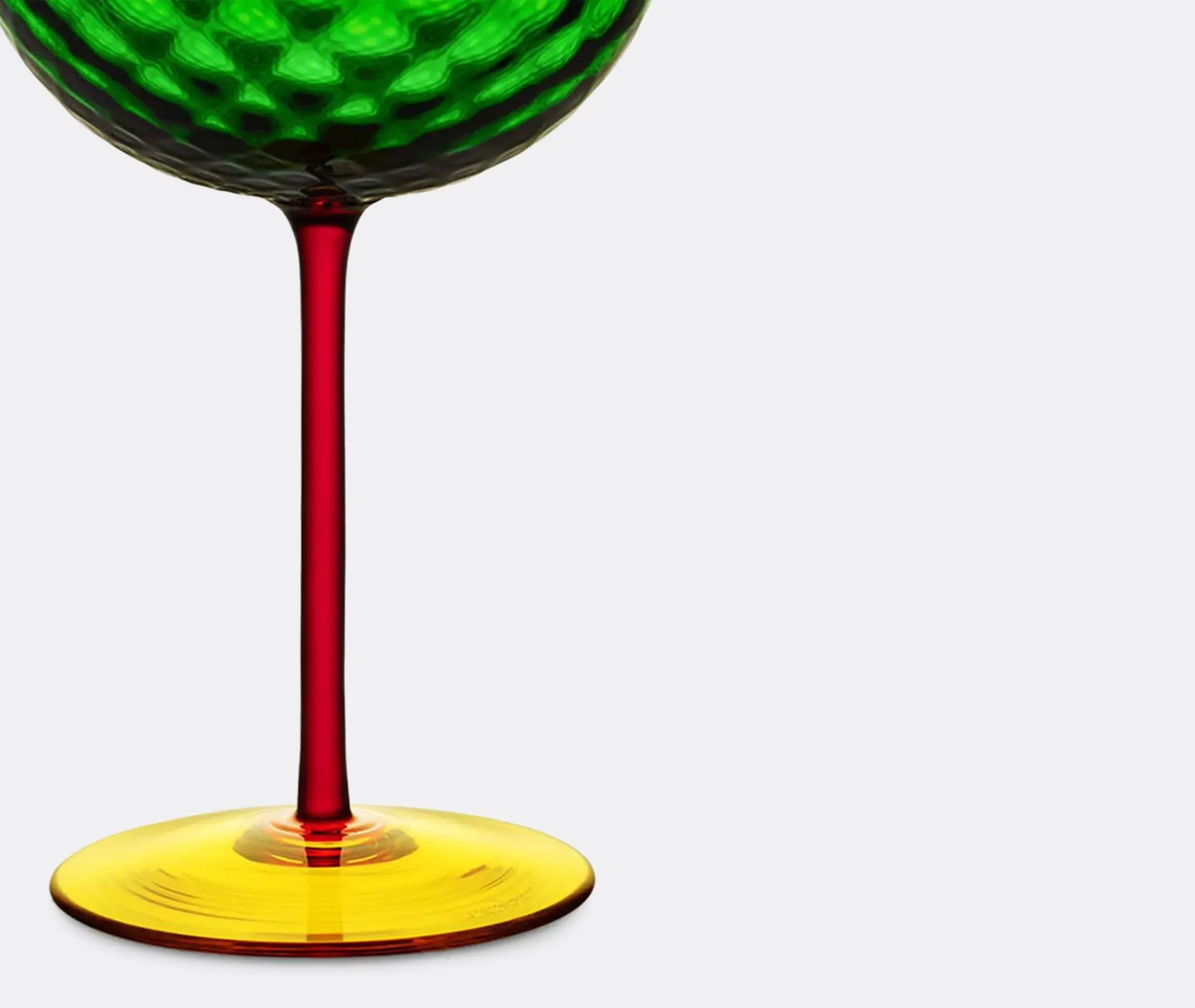 Champagne Glass with Diamond Pattern - Green, Glass
