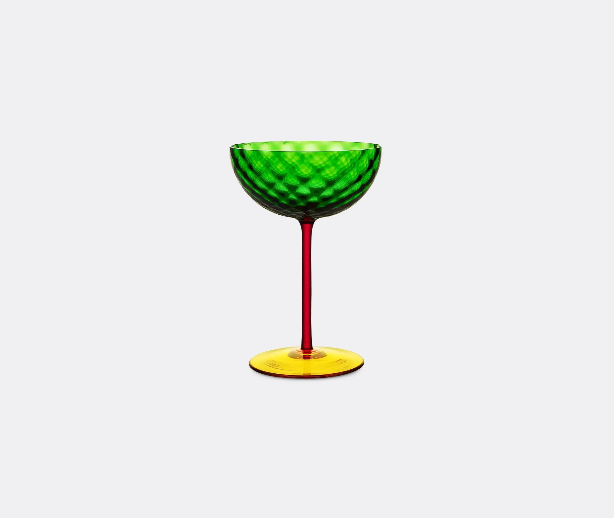 Champagne Glass with Diamond Pattern - Green, Glass image