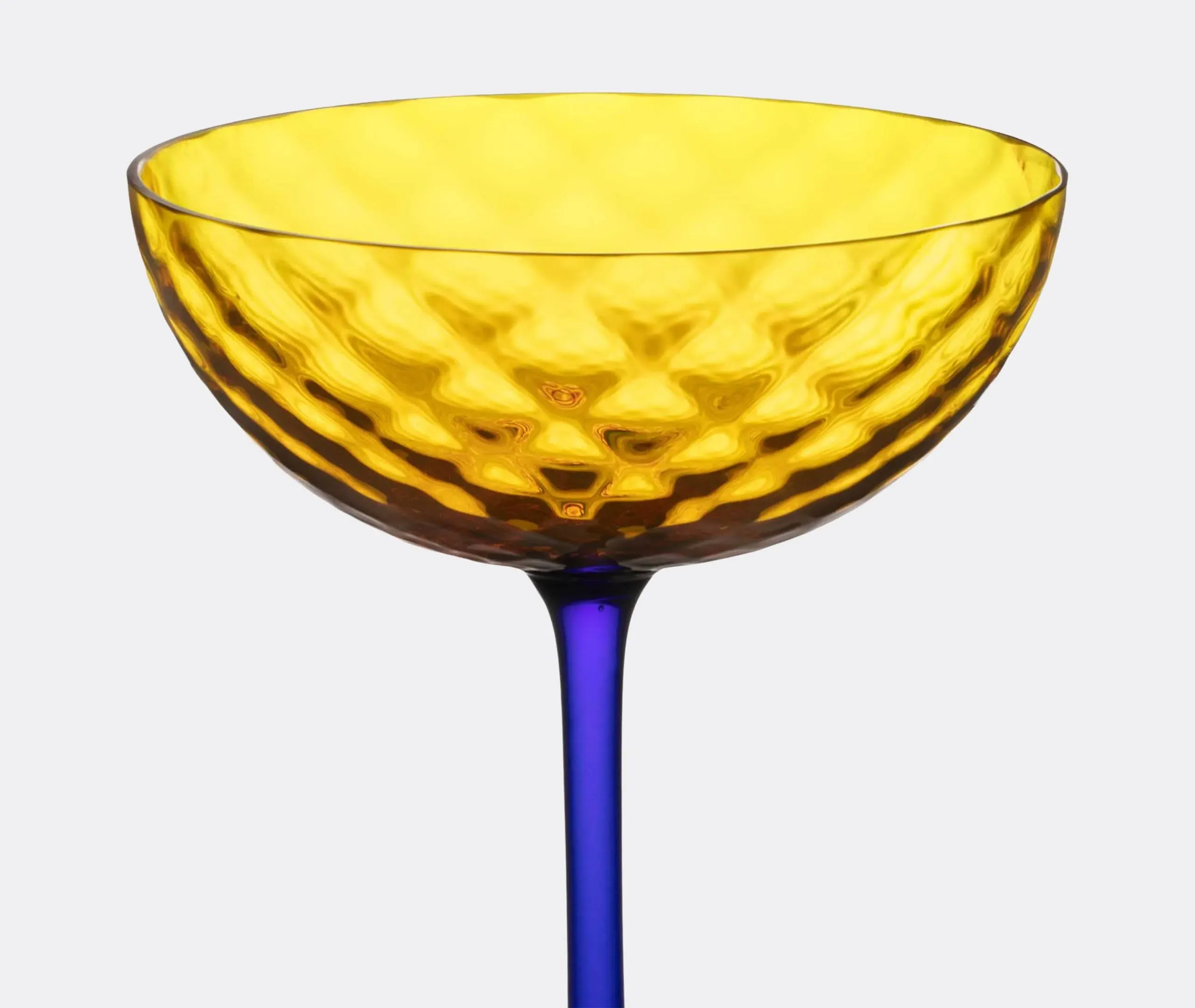 Champagne Glass - Yellow, Murano Glass