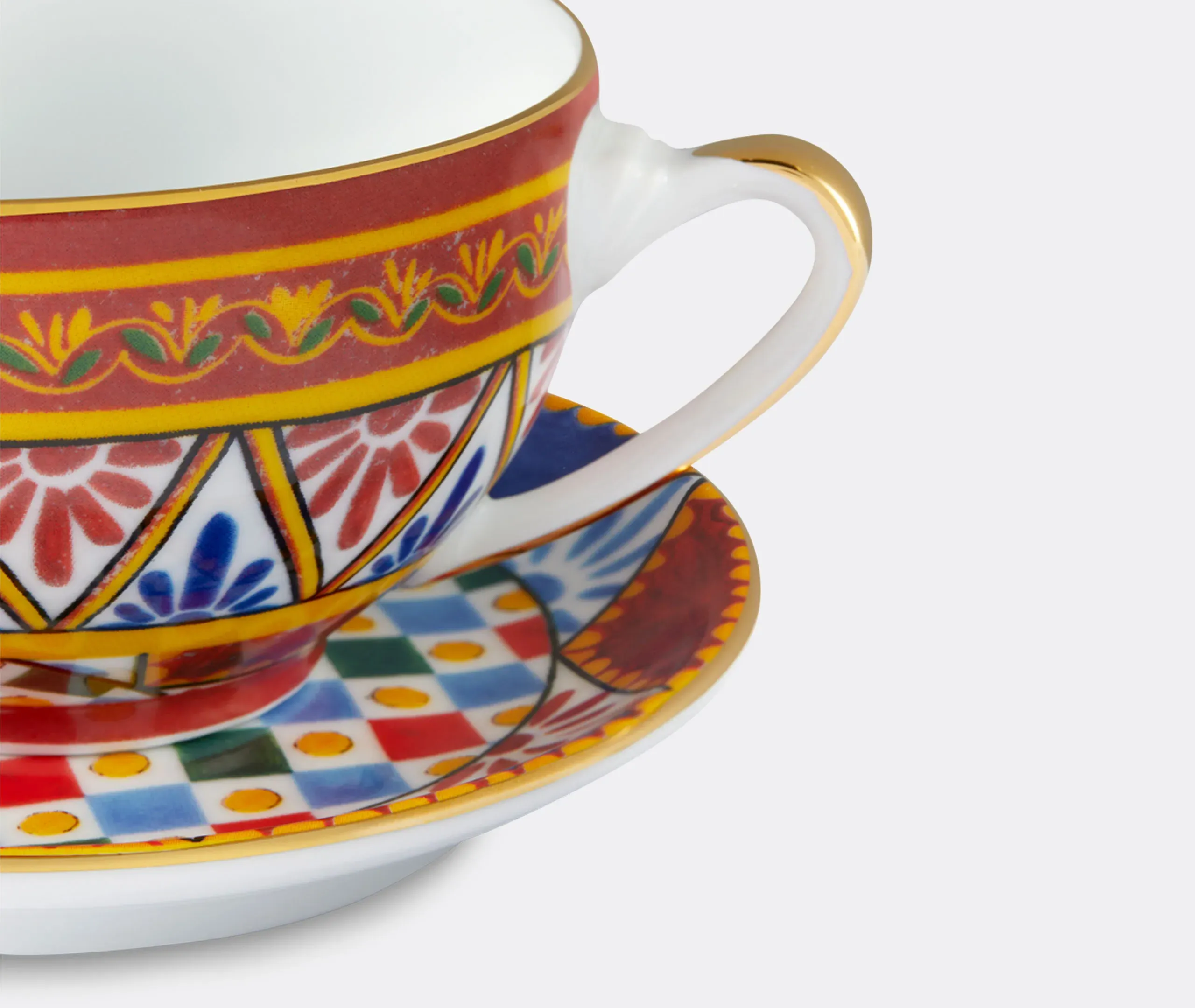 Dolce&Gabbana Carretto Siciliano Teacup and Saucer - Multicolor, Porcelain alternate view