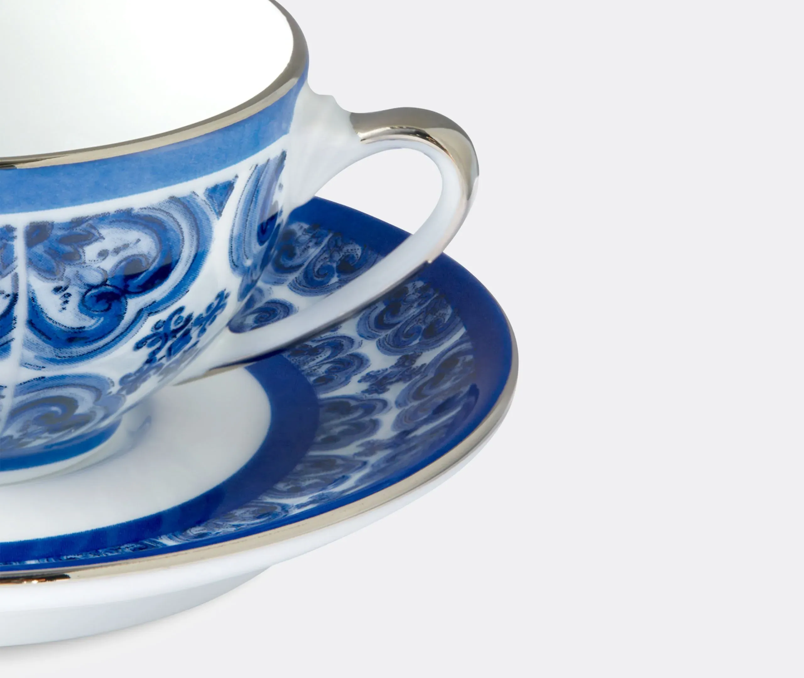 Espresso Cup and Saucer Set - Blue, Porcelain