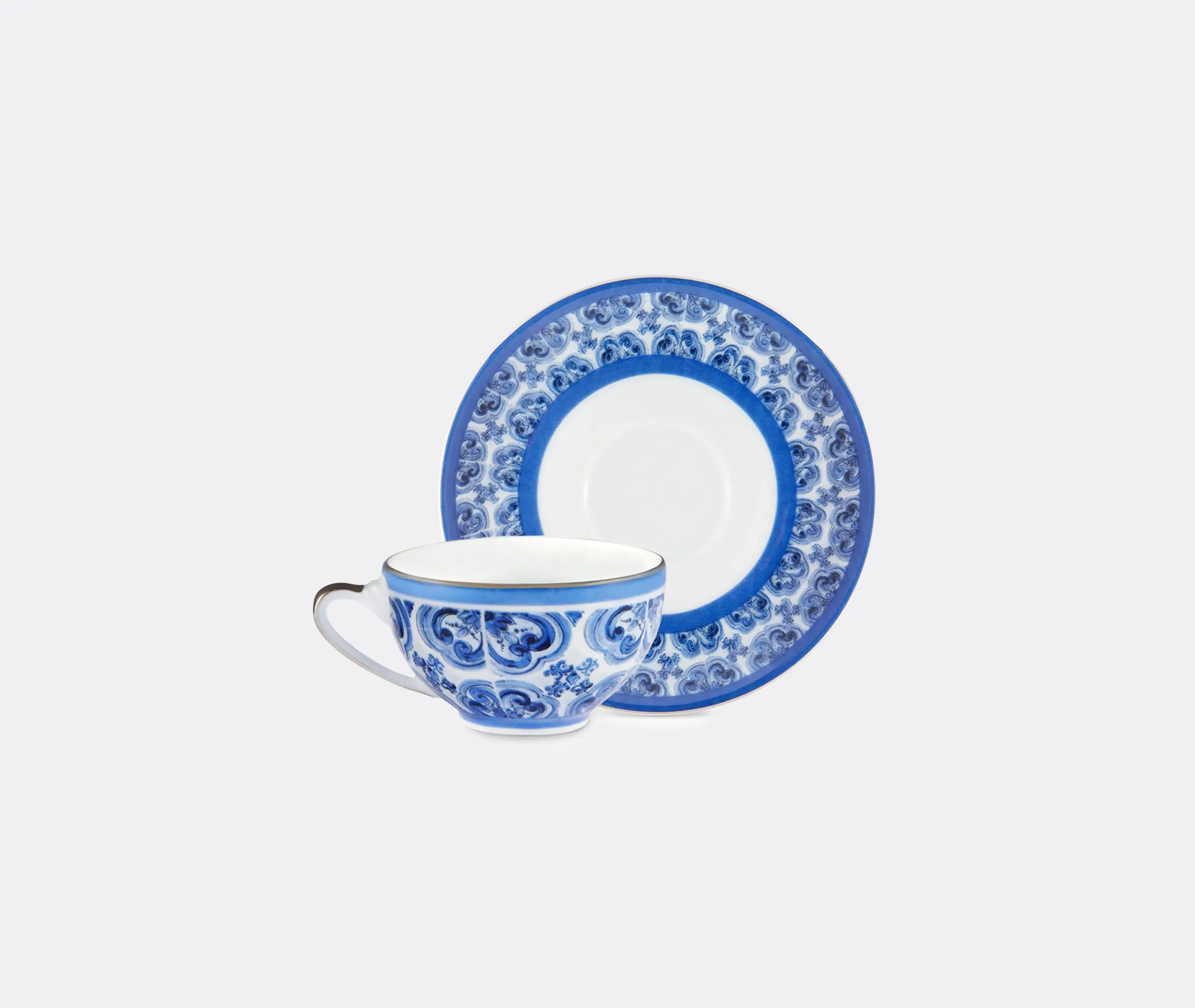 Espresso Cup and Saucer Set - Blue, Porcelain