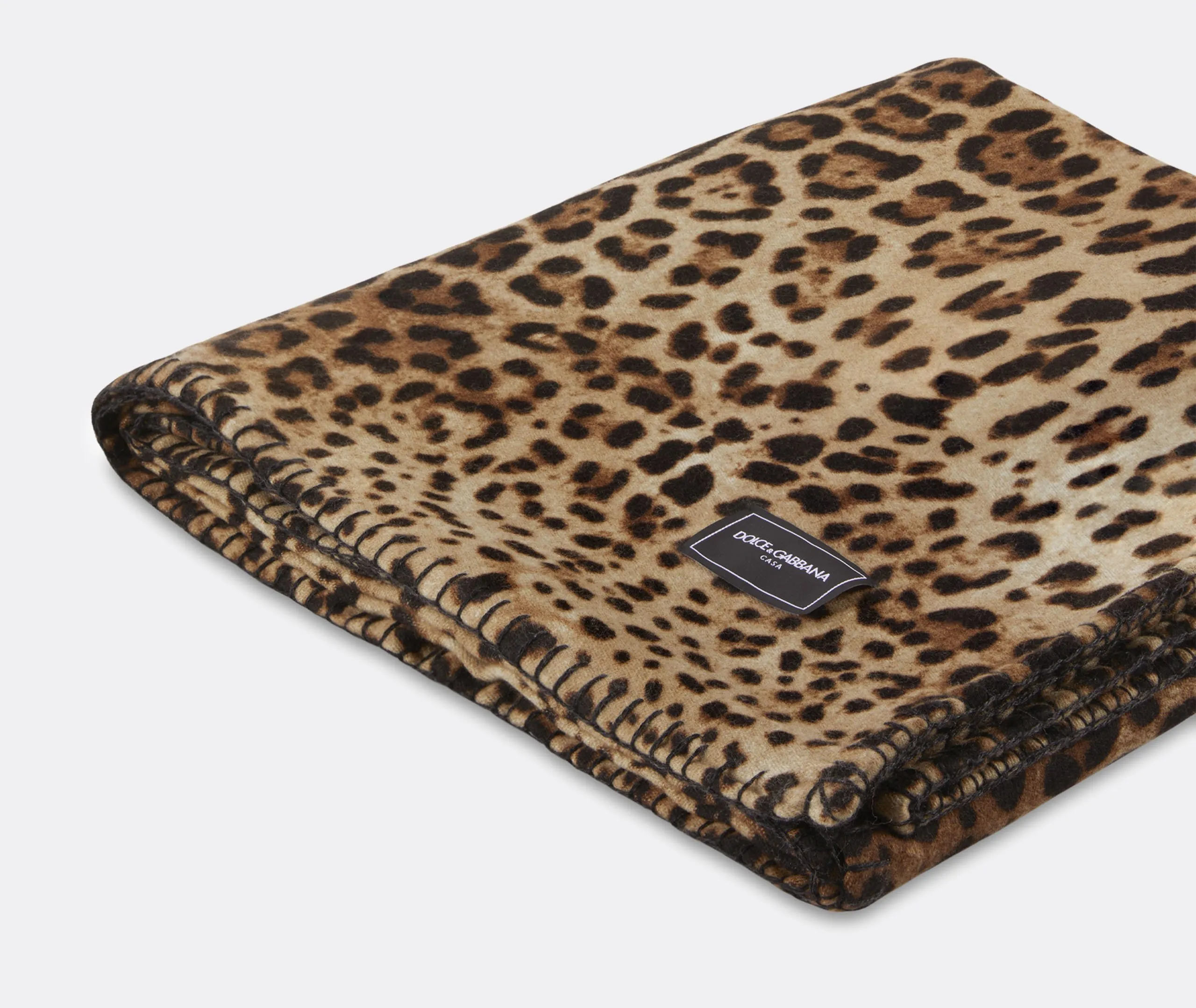 Leopard Print Blanket - Multicolor, Wool Silk