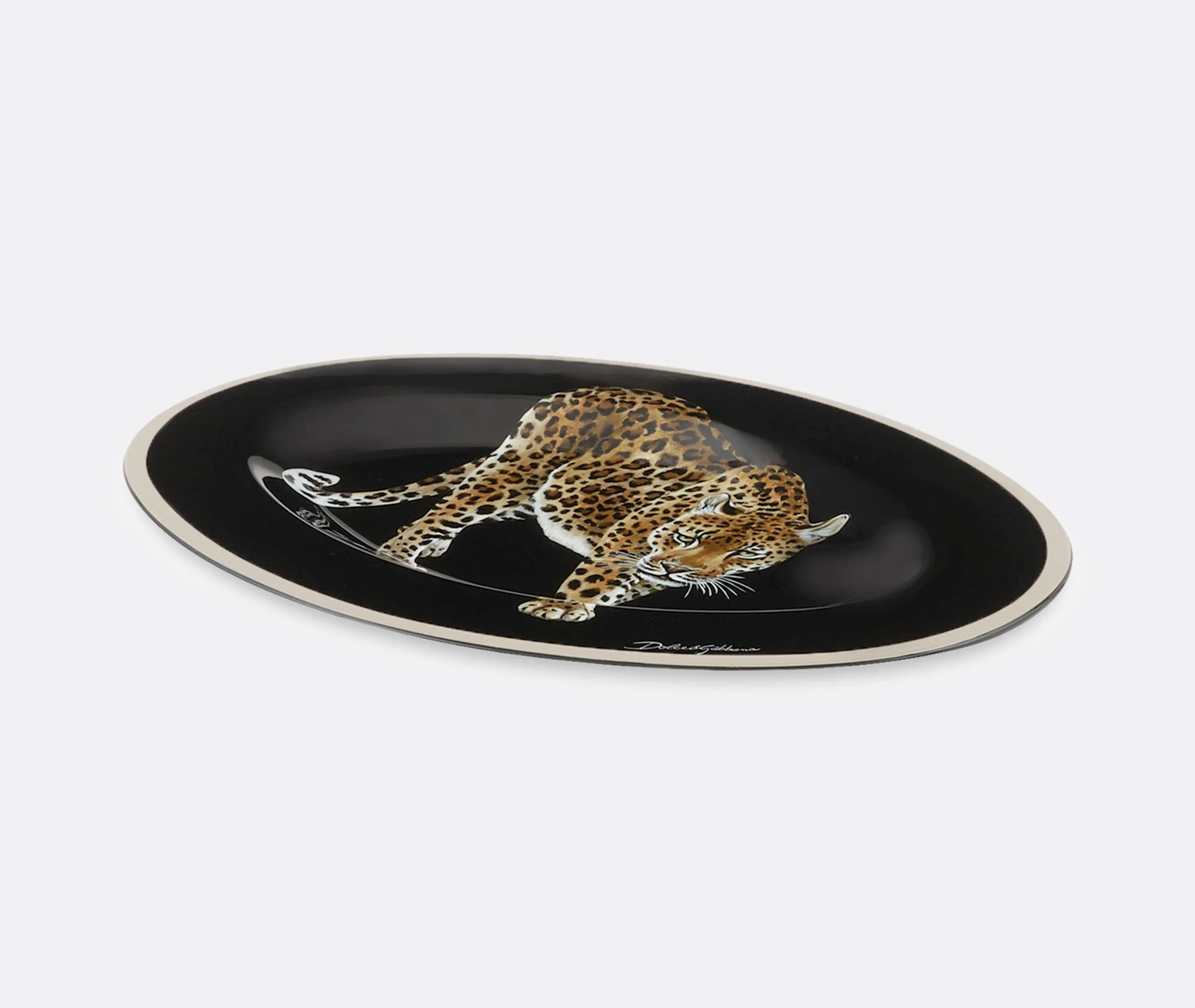 Leopardo Round Wooden Tray - Multicolor