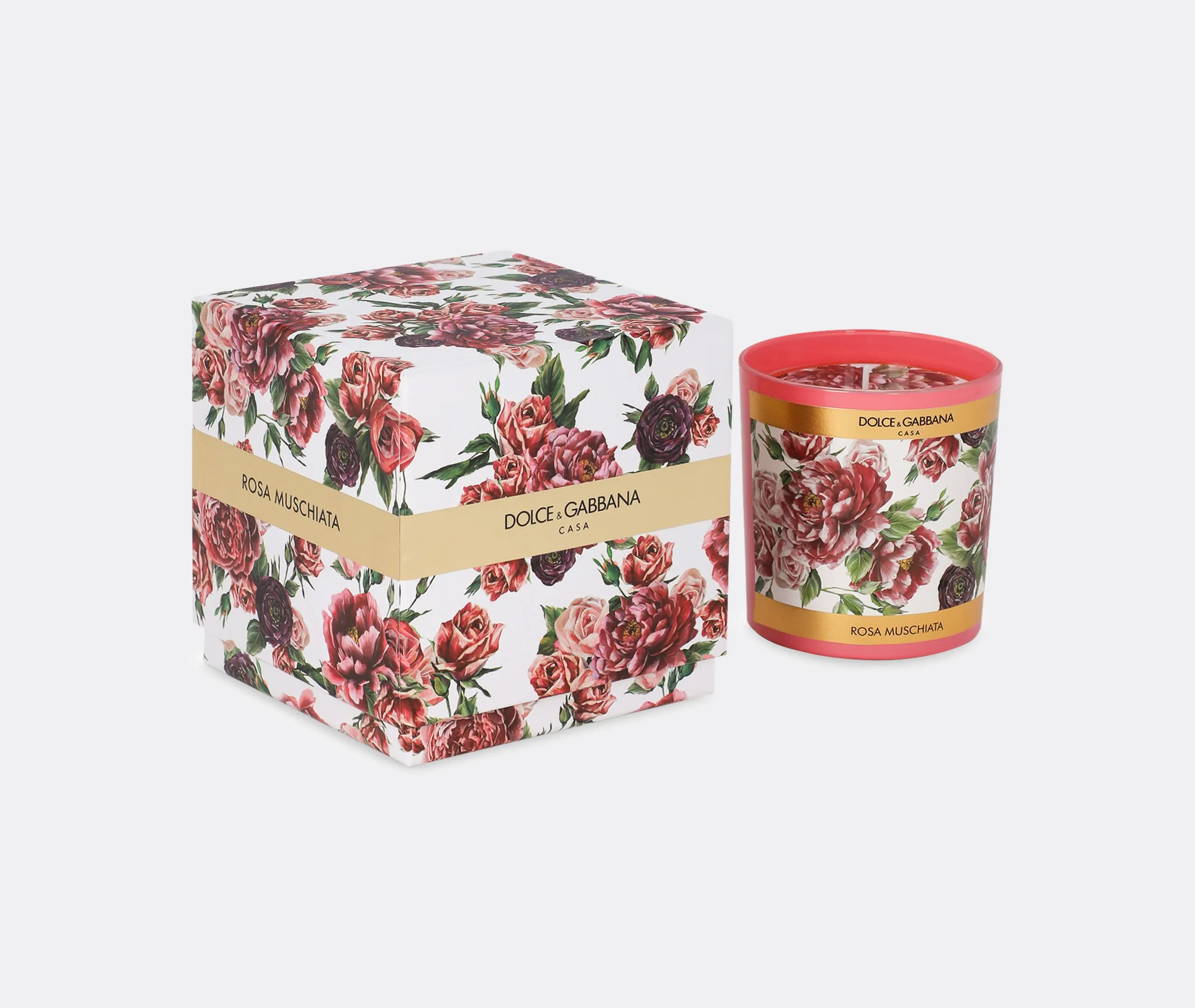 Musk Rose Scented Candle - Multicolor Glass