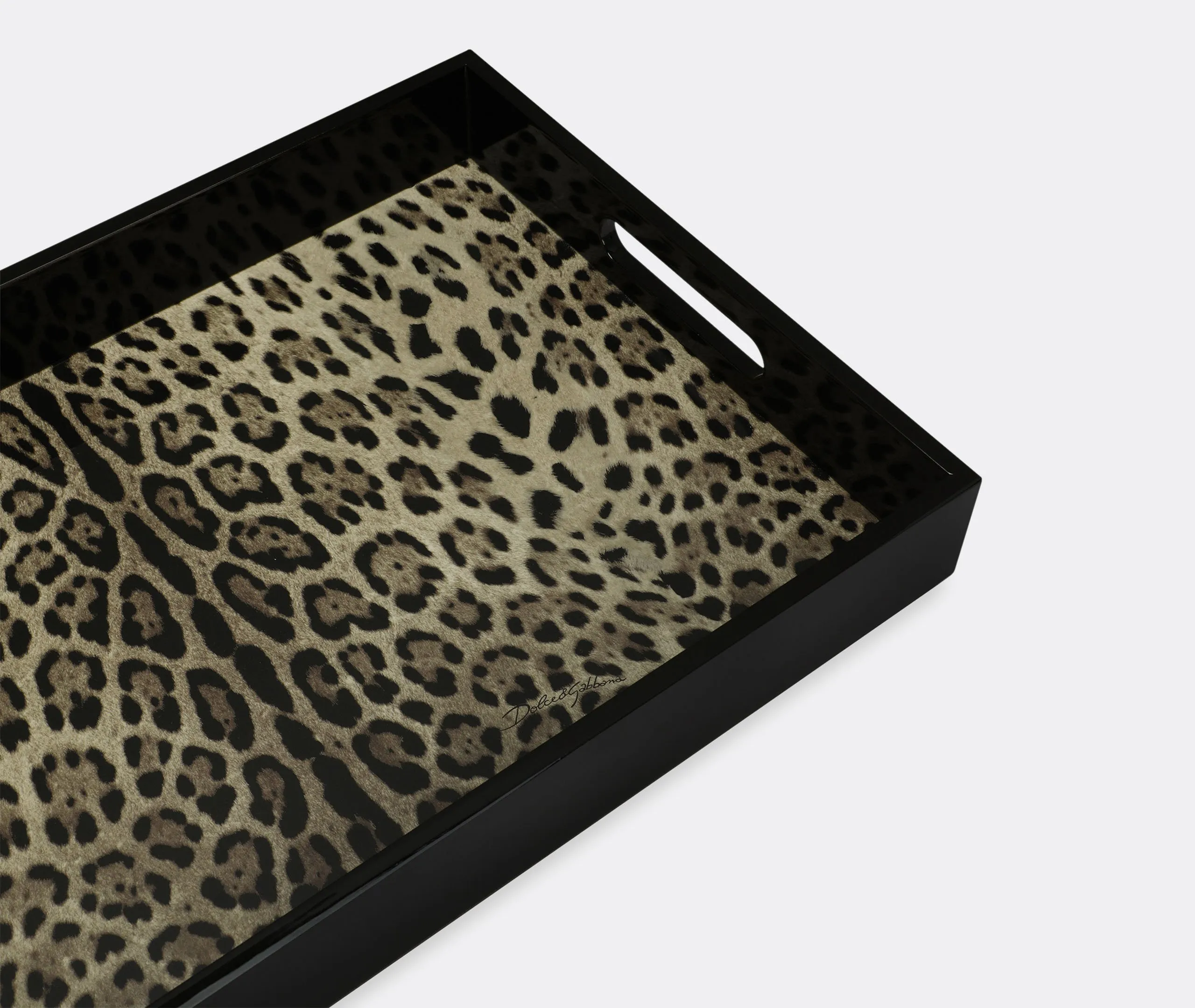 Rectangular Serving Tray Leopard Print - Wood