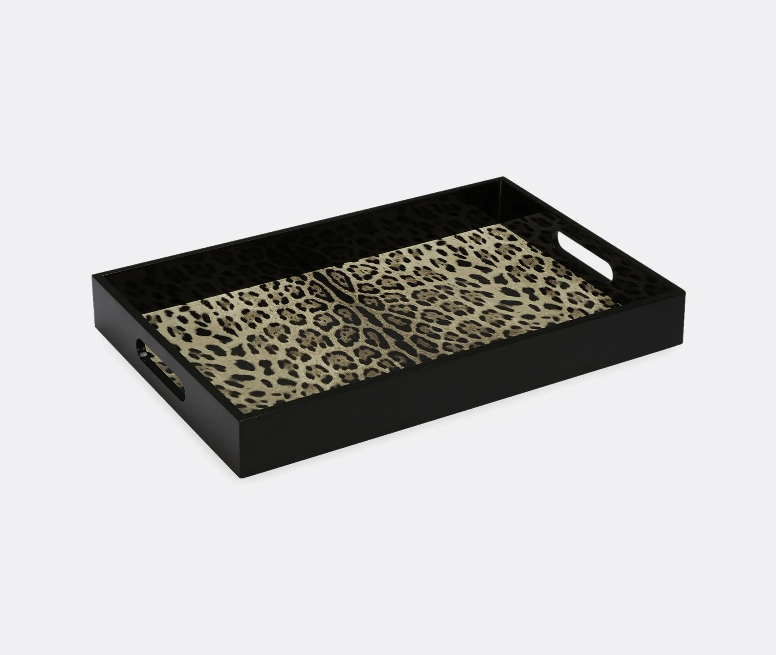 Rectangular Serving Tray Leopard Print - Wood