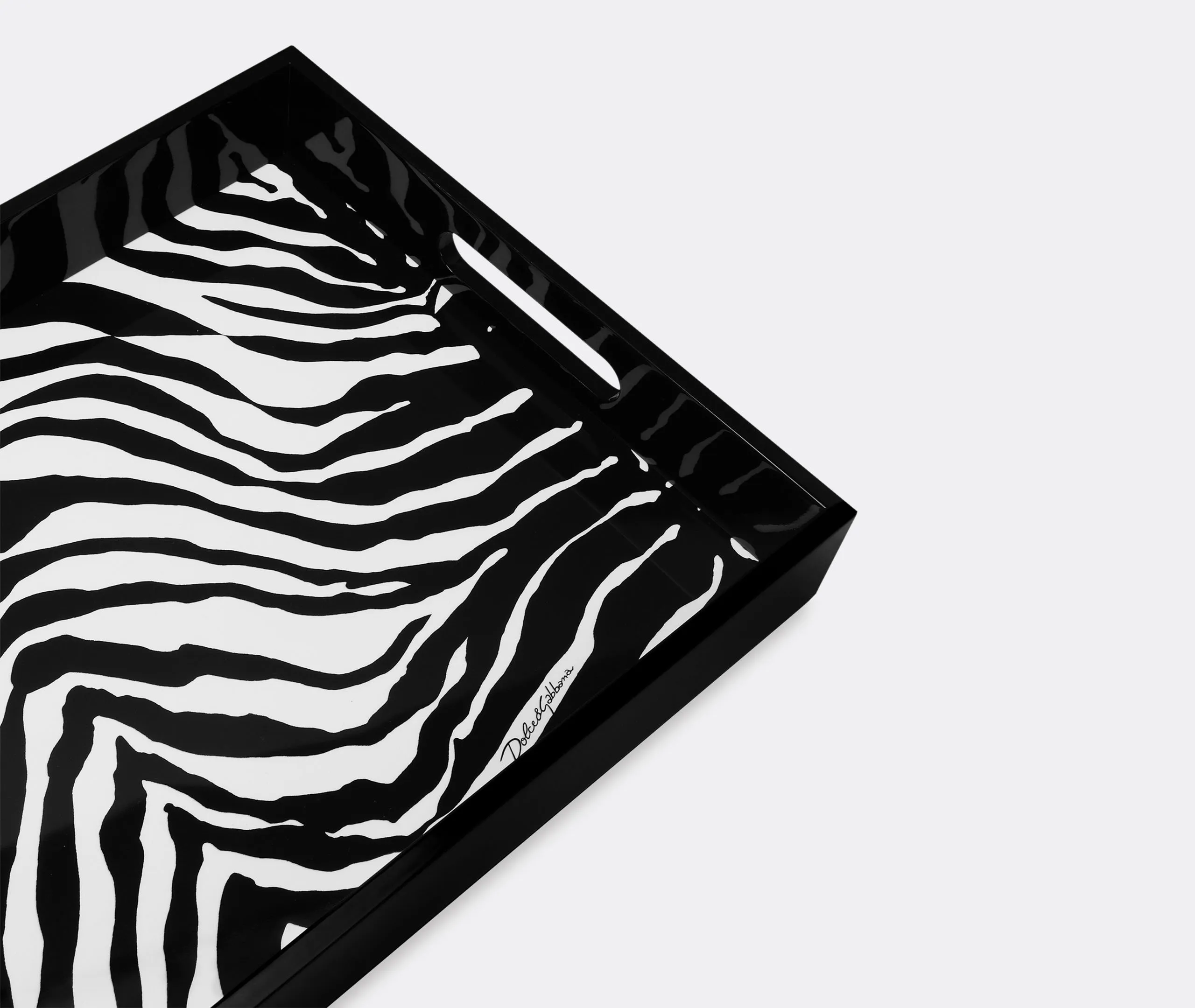 Rectangular Serving Tray Zebra Print - Wood