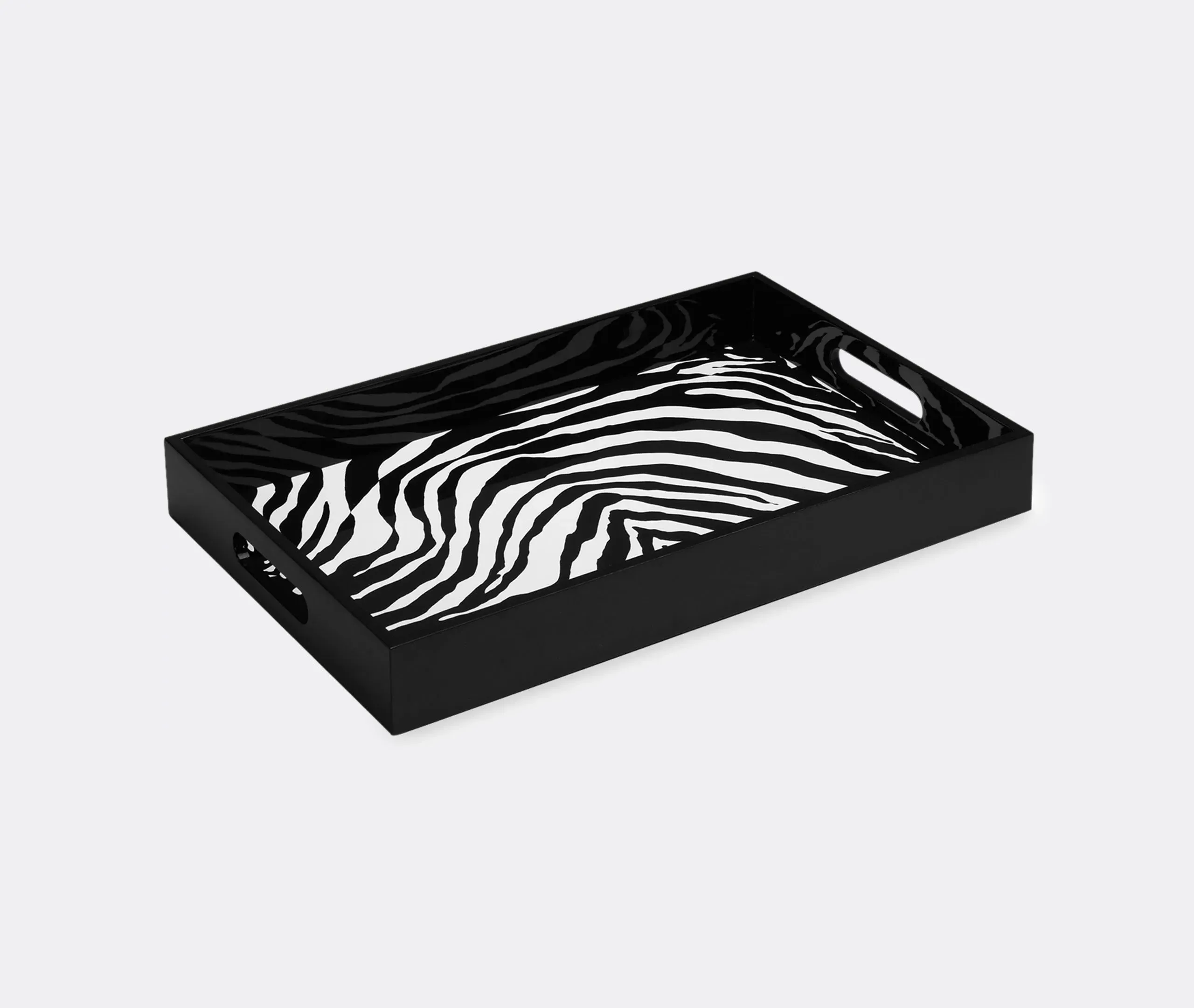 Rectangular Serving Tray Zebra Print - Wood