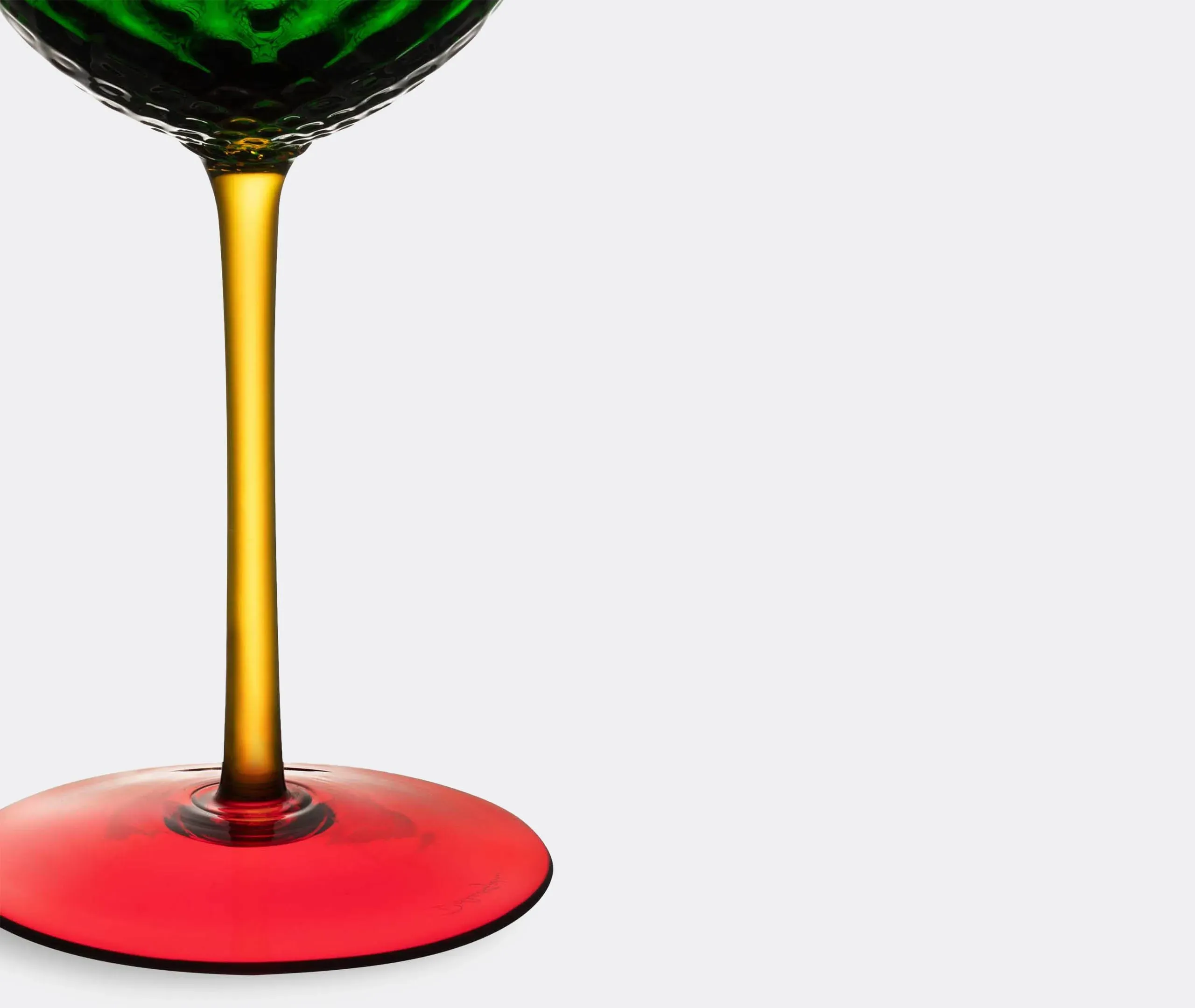 Red Wine Glass - Green, Murano Glass