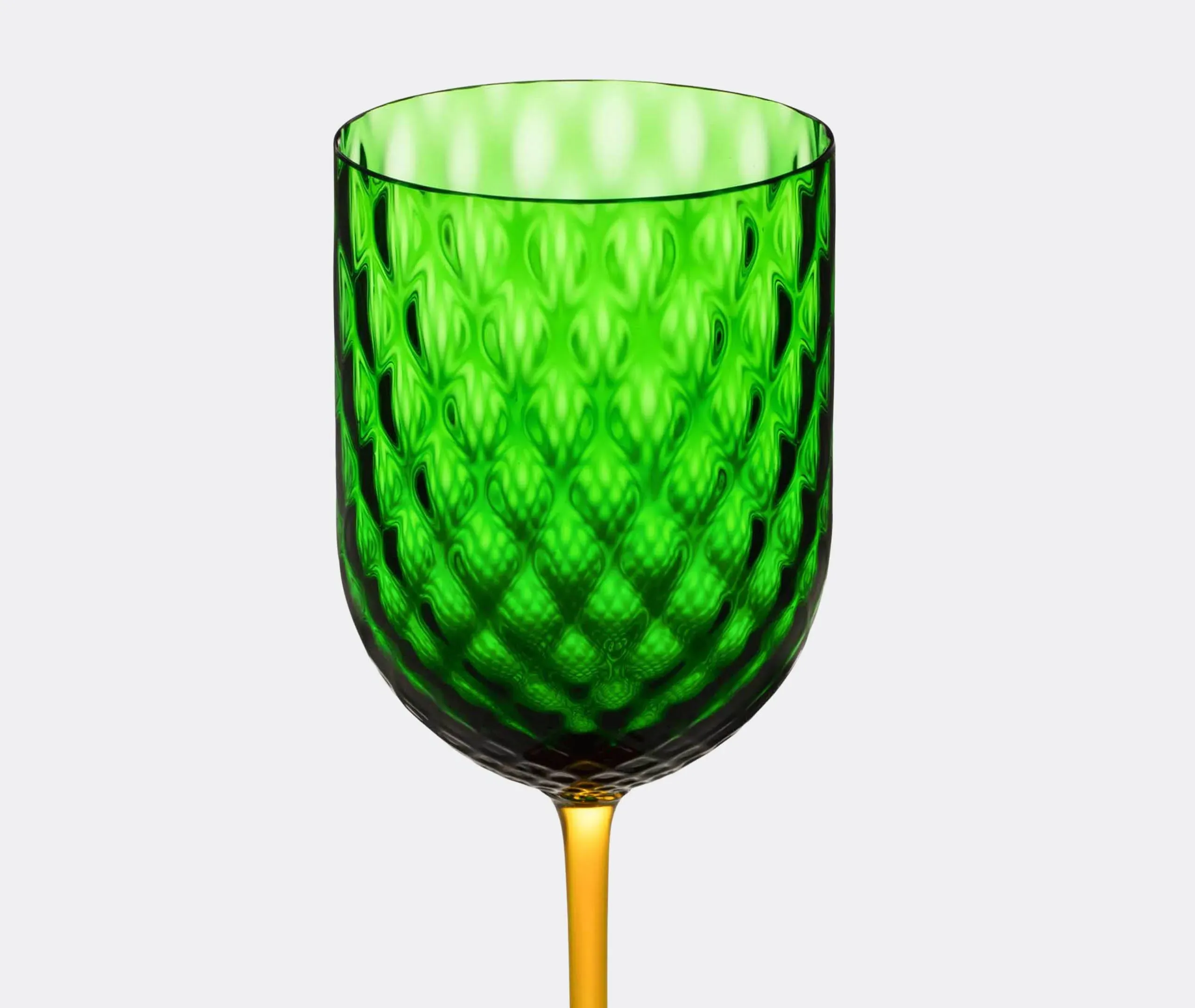 Red Wine Glass - Green, Murano Glass