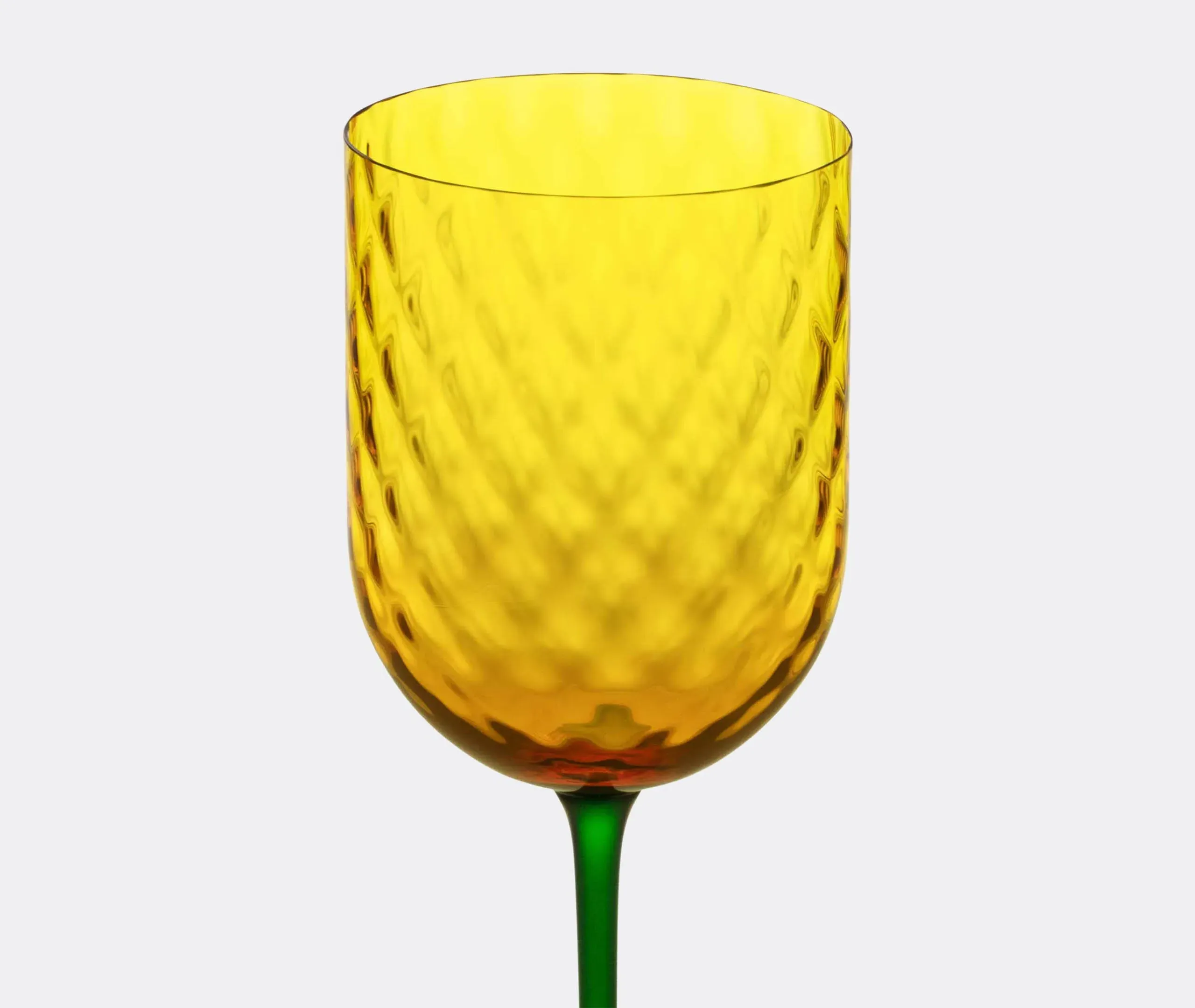 Red Wine Glass - Yellow, Murano Glass
