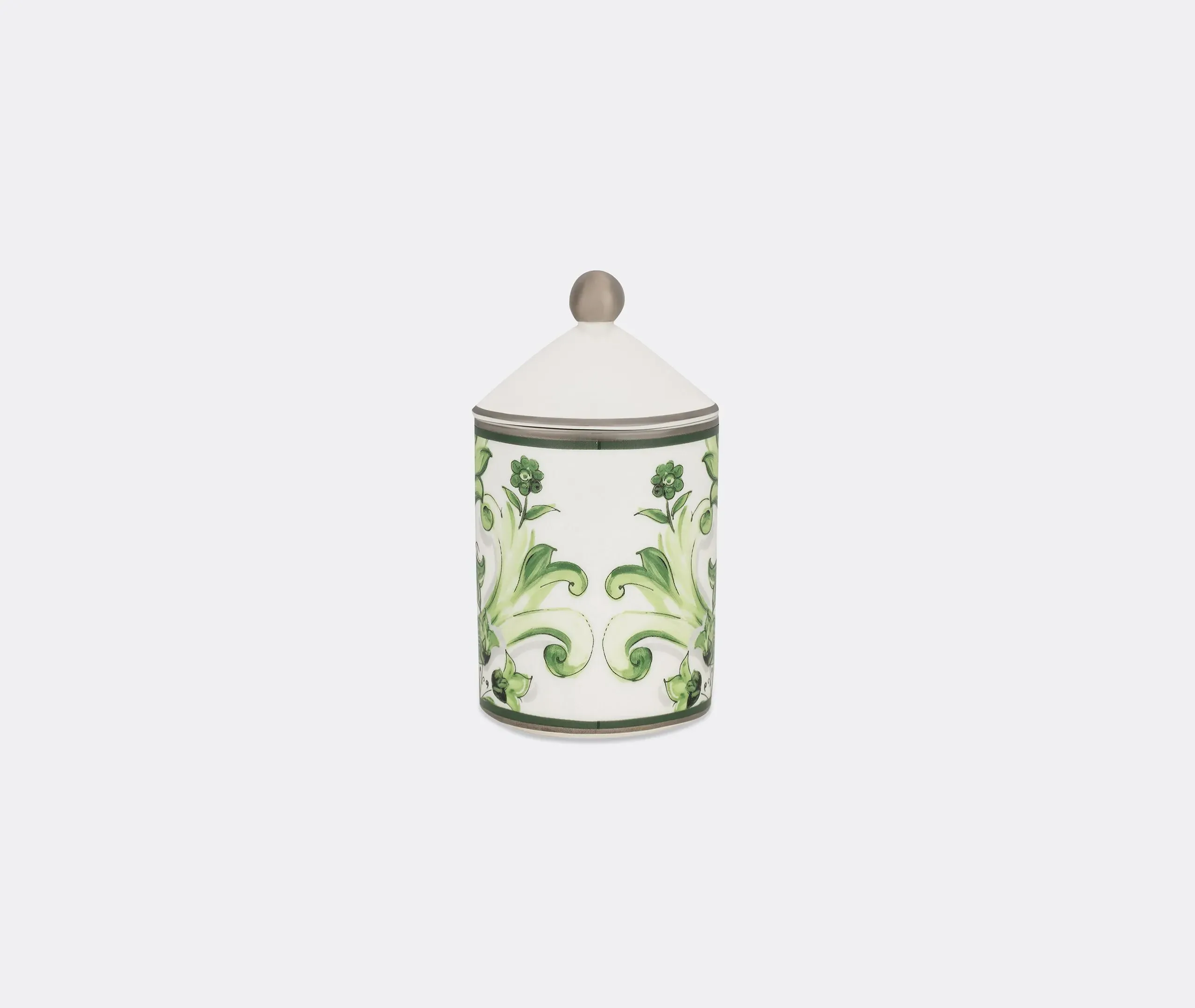 Scented Candle with Lid - Green, Porcelain