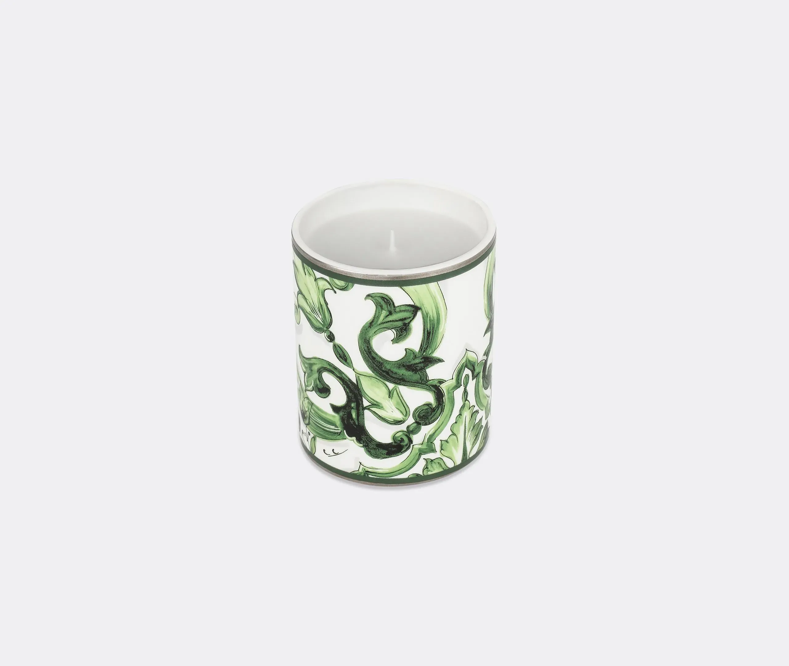 Scented Candle with Lid - Green, Porcelain