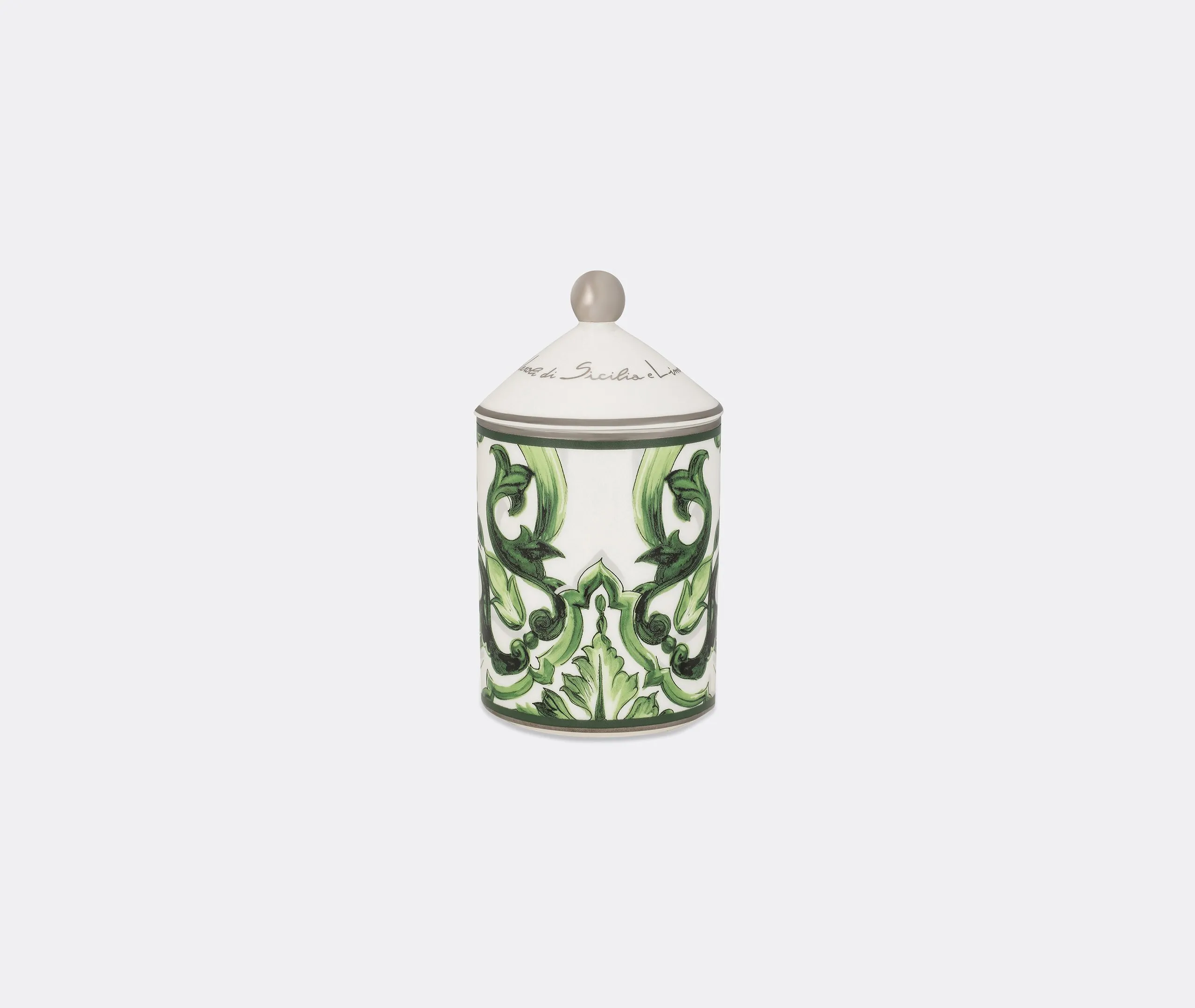 Scented Candle with Lid - Green, Porcelain image