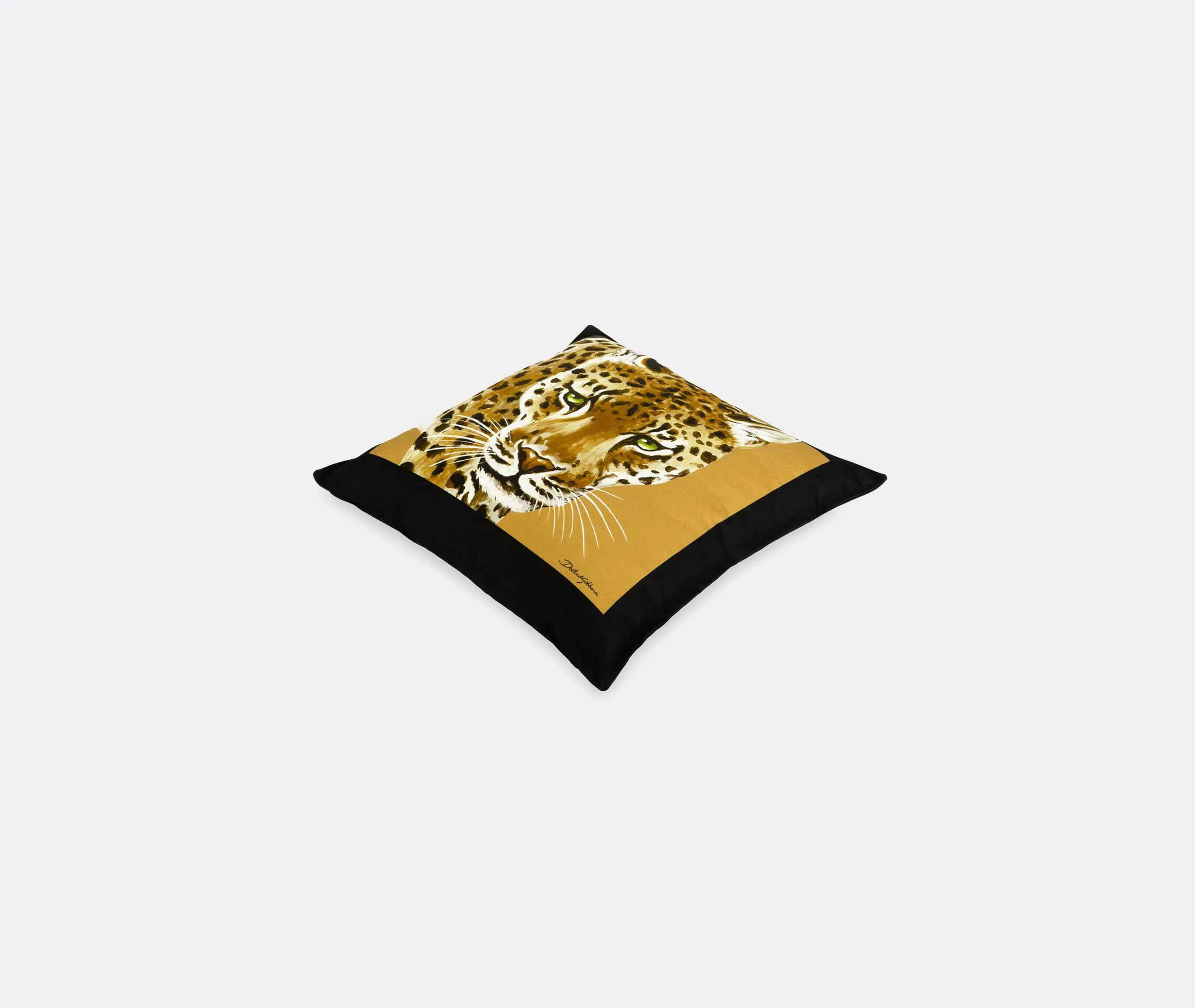 Small Canvas Cushion with Leopard Print - Multicolor