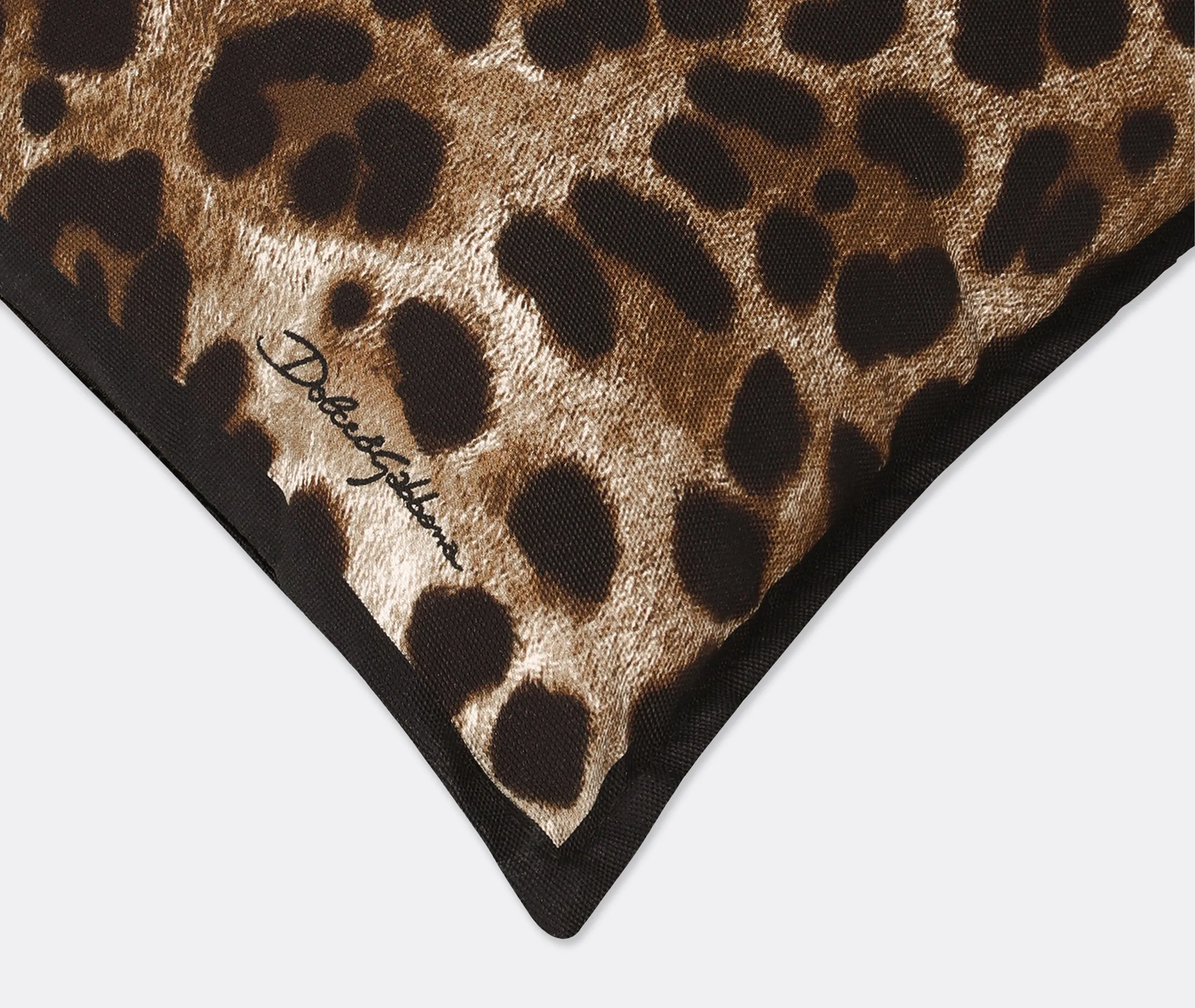 Small Cushion with Leopard Print - Brown, Cotton