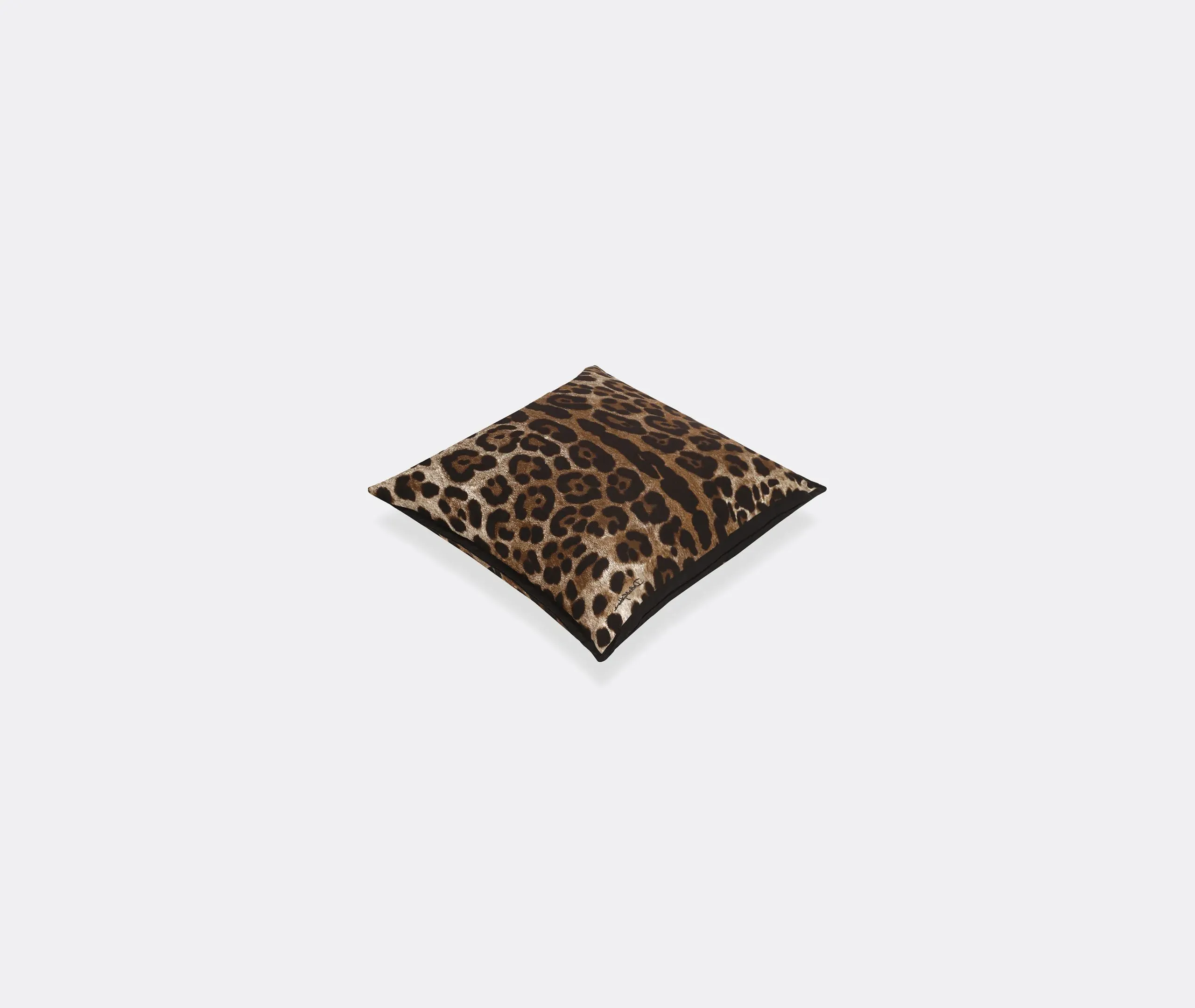 Small Cushion with Leopard Print - Brown, Cotton